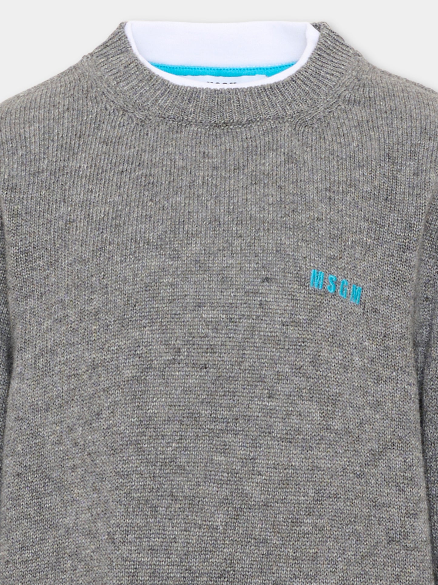 Maglione grigio per bambino con scritta,Msgm Kids,F6MSJUJP189 271