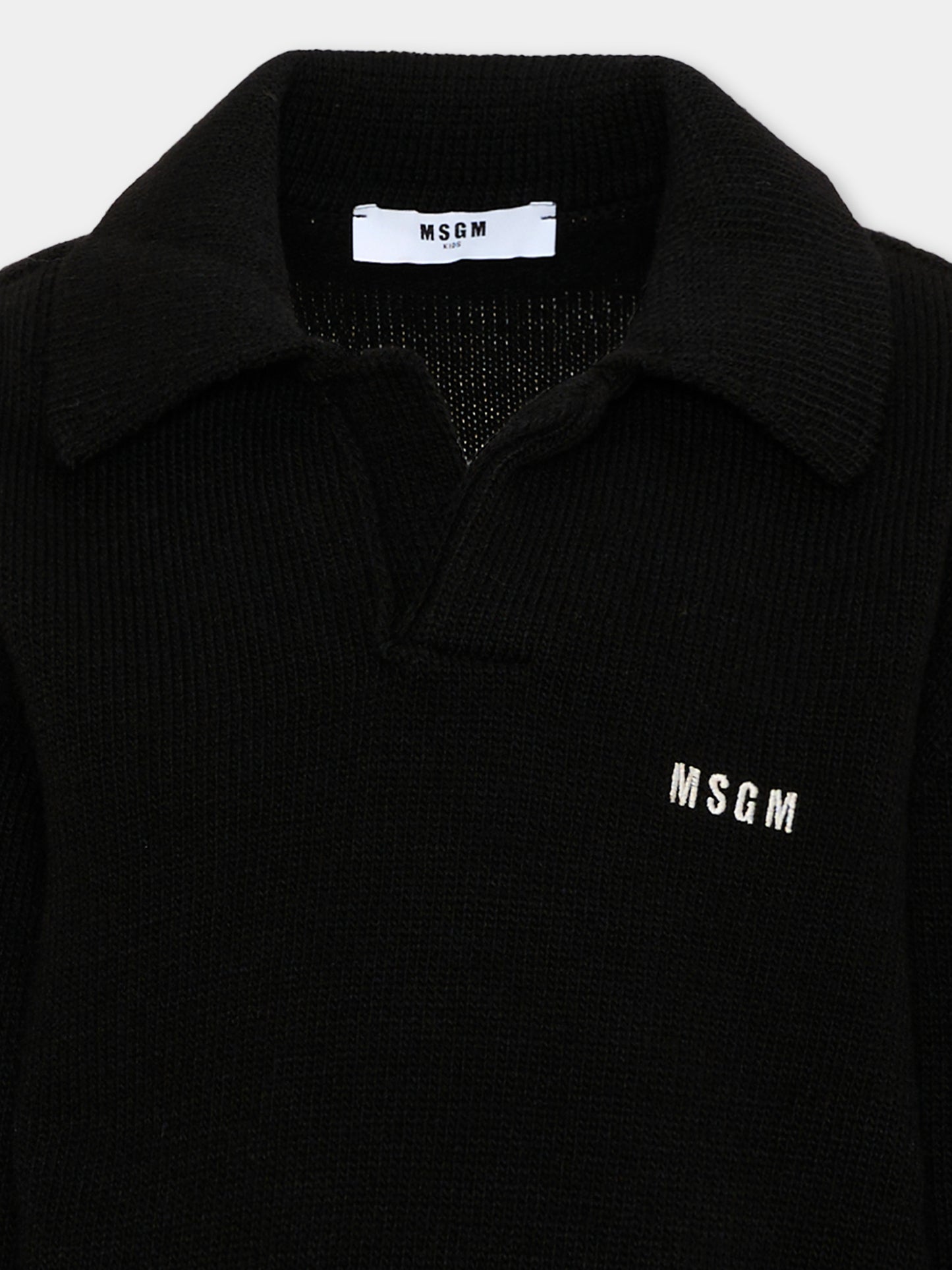 Maglione nero per bambini con logo,Msgm Kids,F6MSJUJP326 110