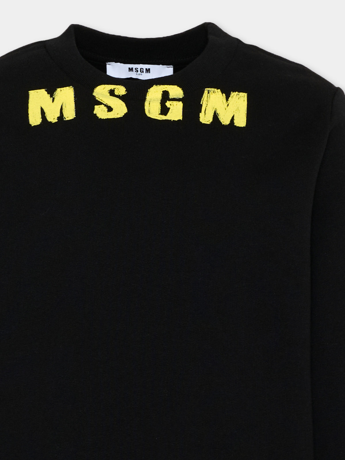 Felpa nera per bambino con logo,Msgm Kids,F6MSJUSW015 110