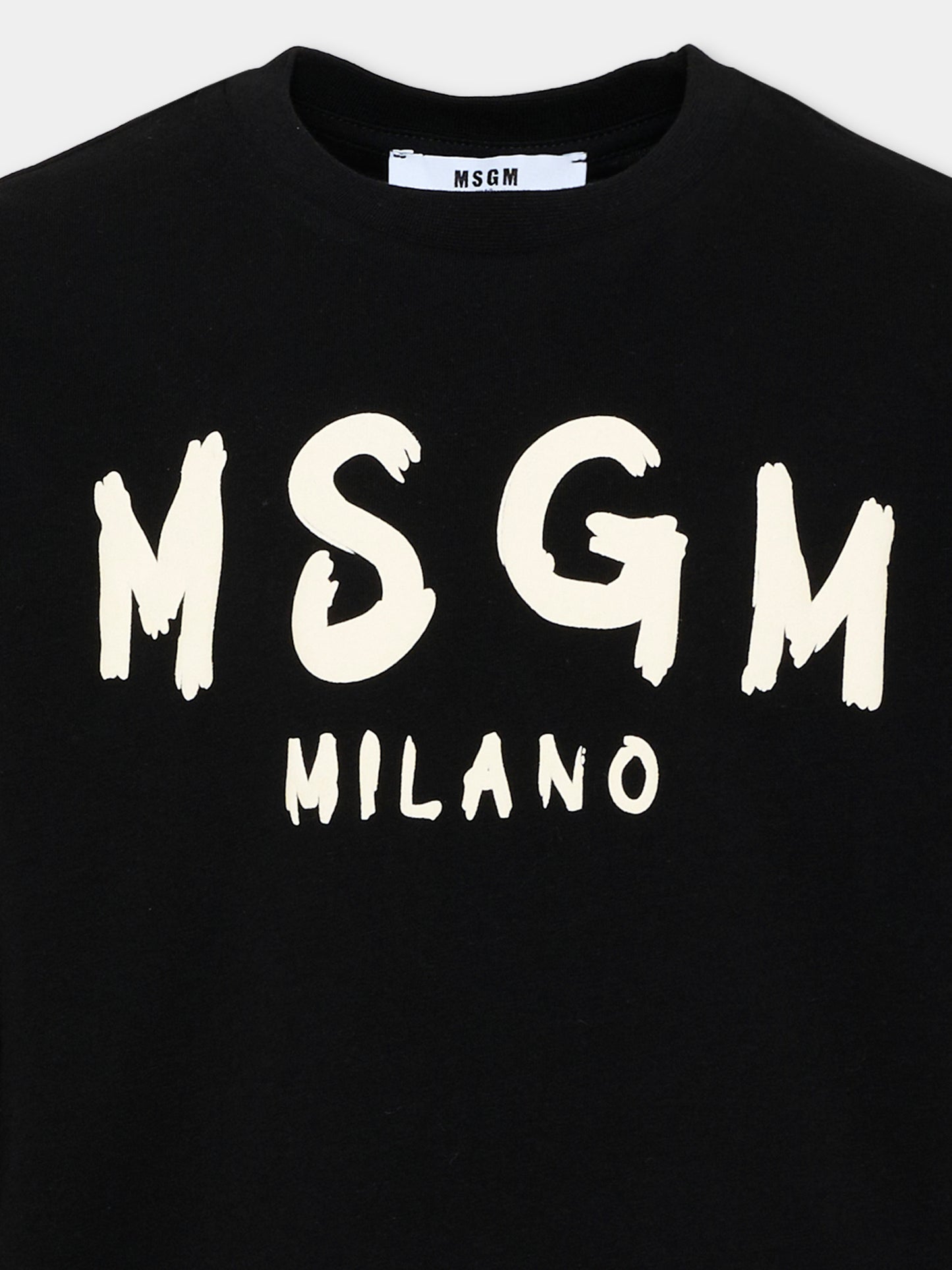 T-shirt nera per bambini con logo,Msgm Kids,F6MSJUTH012 110