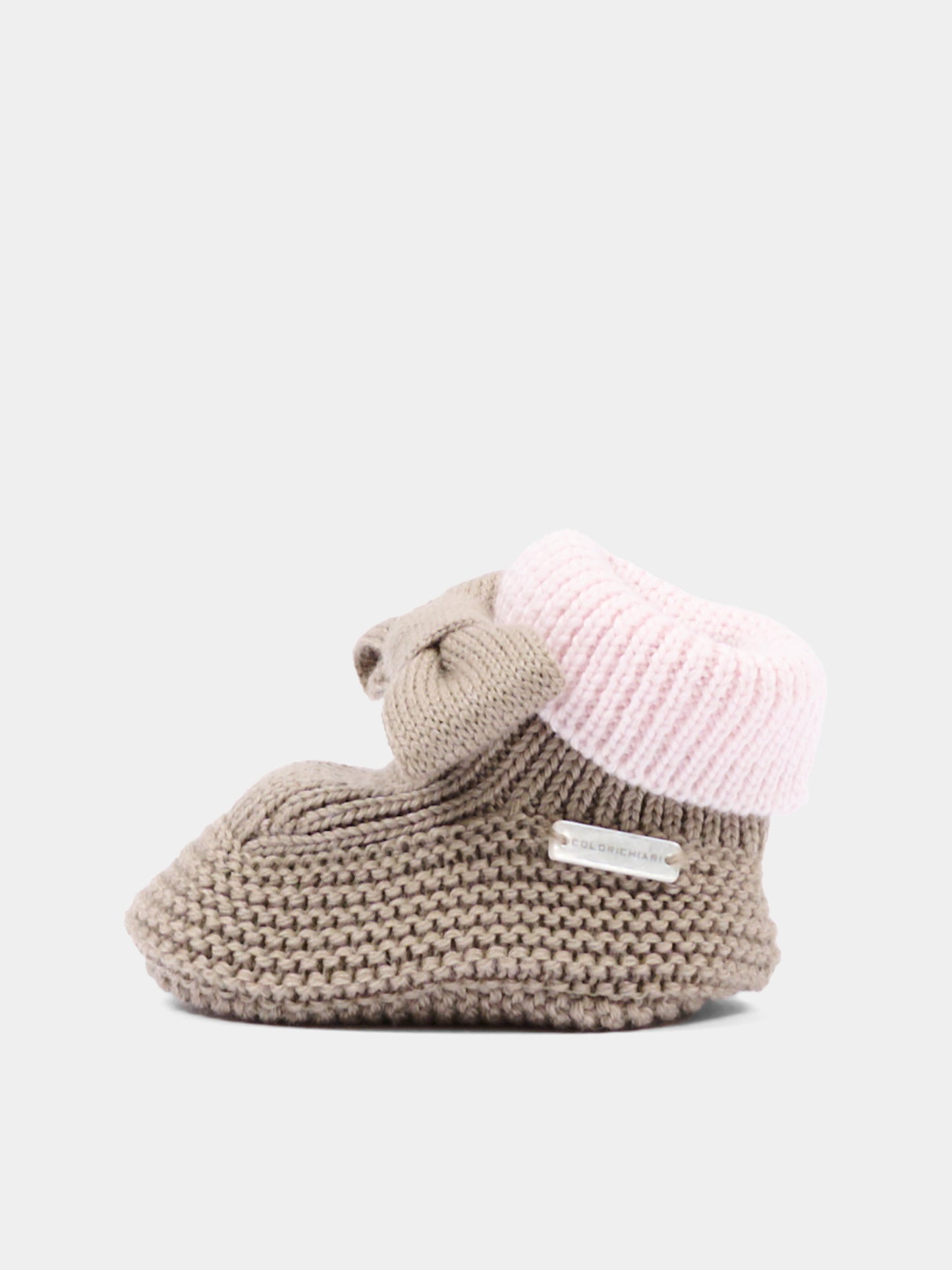Babbucce beige per neonata,Colorichiari,FF758588 4977 8224
