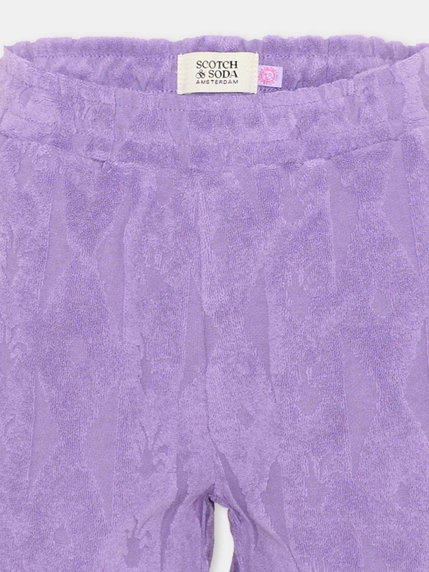 Shorts viola in spugna per bambina,Scotch&soda,182054 650