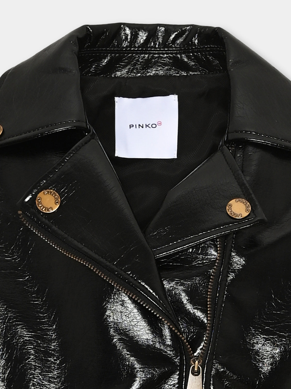Giubbotto in ecopelle nero per bambina,Pinko,KFGB021 0 PE022 N000