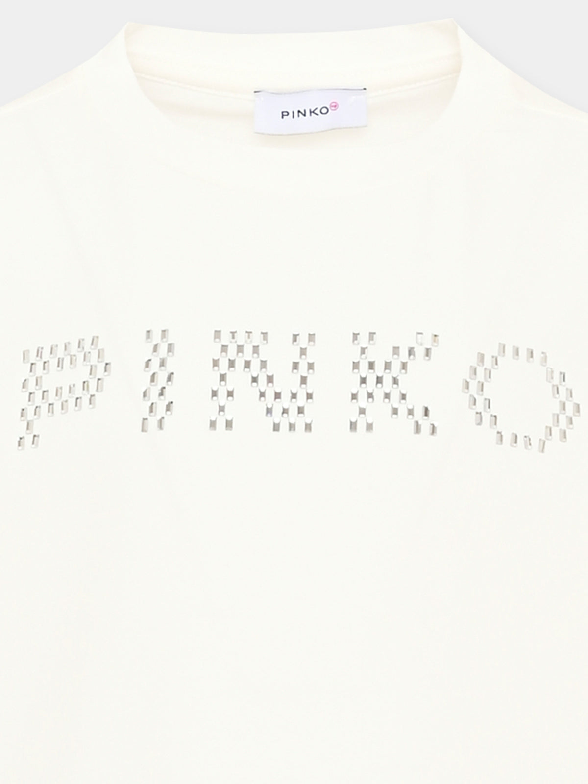 T-shirt avorio per bambina con logo,Pinko,KFTS065 C JE017 0913