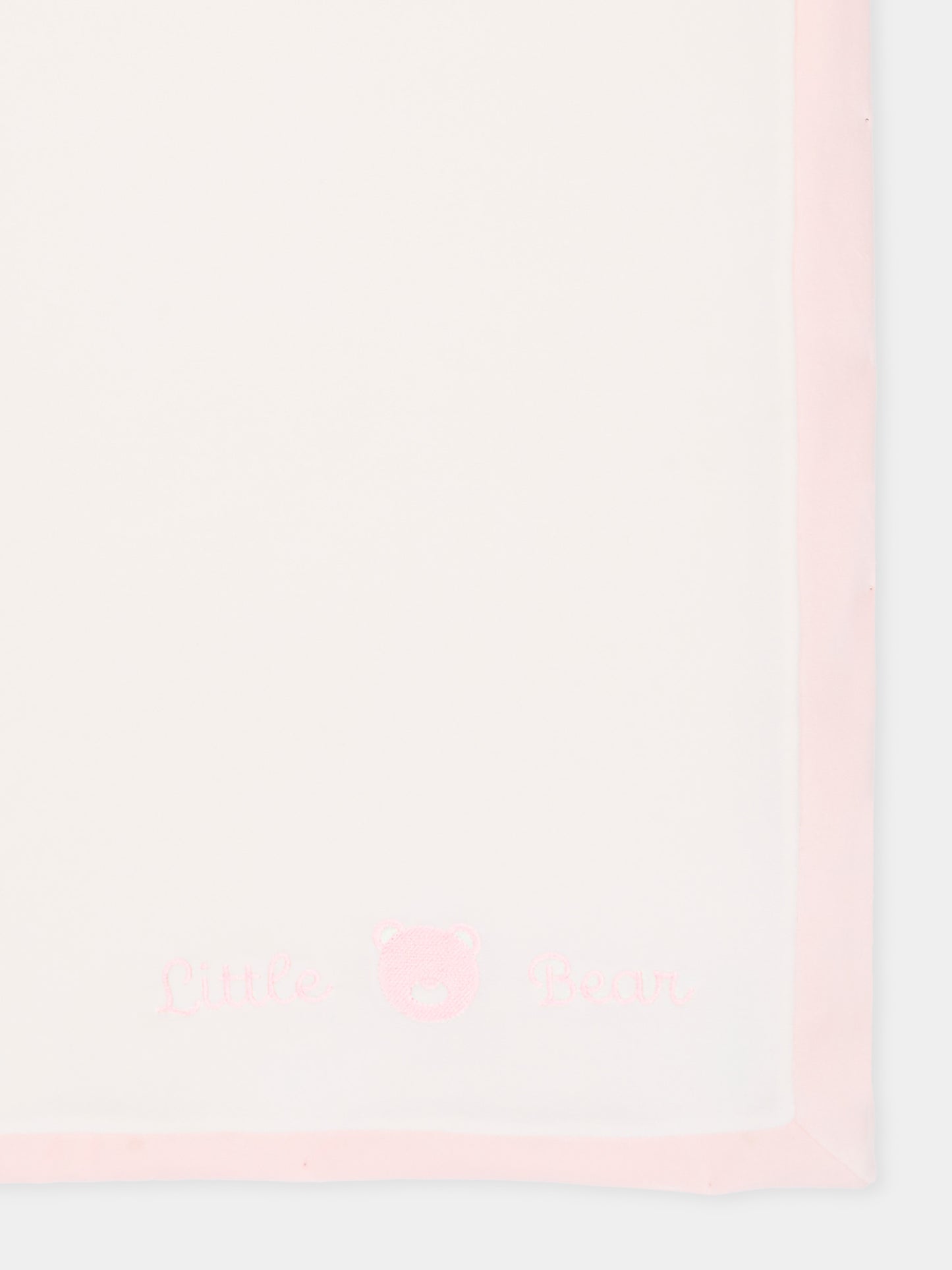 Coperta rosa per neonata con logo,Little Bear,4052 LATTE/ROSA