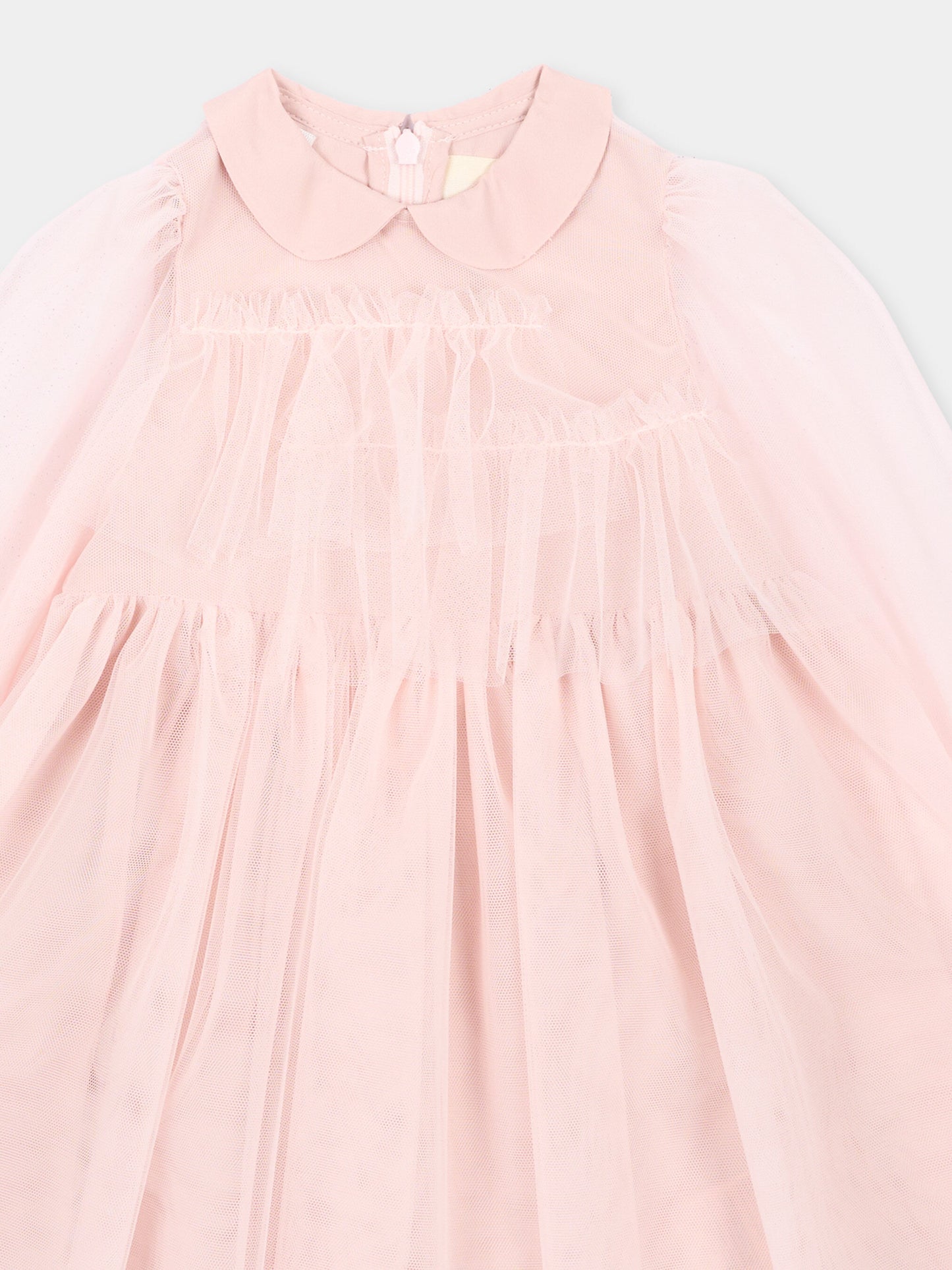 Abito elegante rosa per neonata in tulle,Simonetta,SZ1020 T0002 501