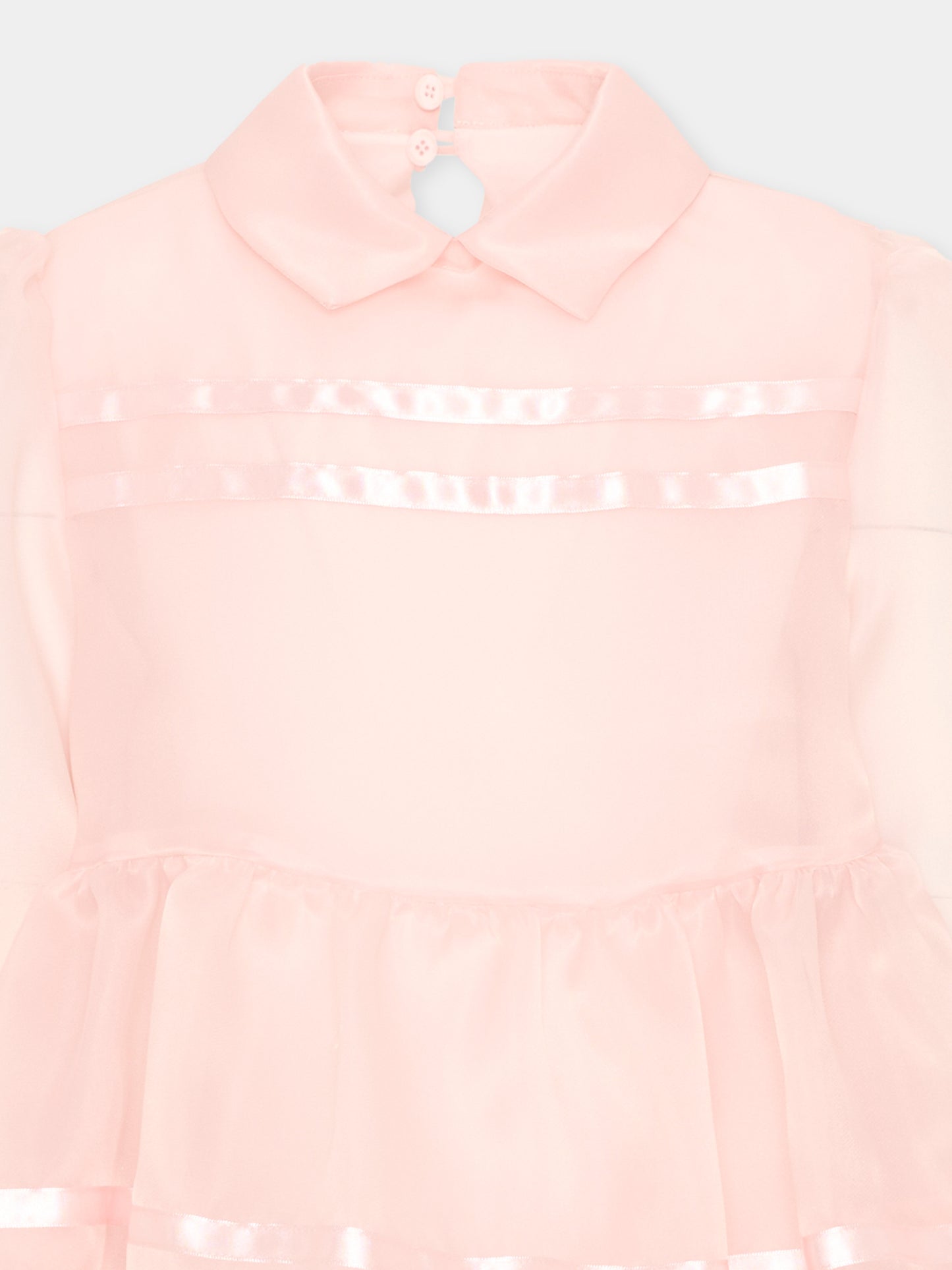 Abito rosa per bambina con nastri,Simonetta,SZ1A90 O0075 51E