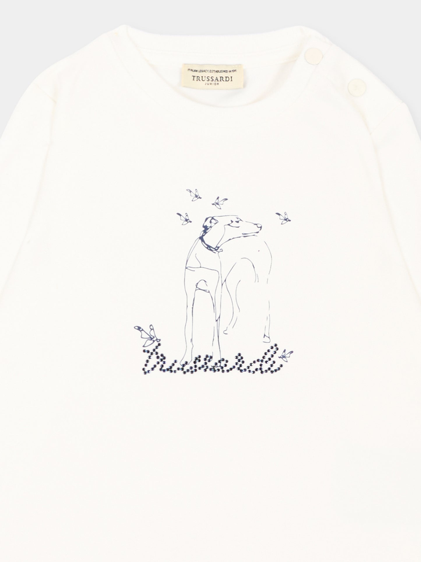 T-Shirt avorio Trussardi per neonata,Trussardi Junior,TIA26162TS OFF-WHITE OFF-WHITE