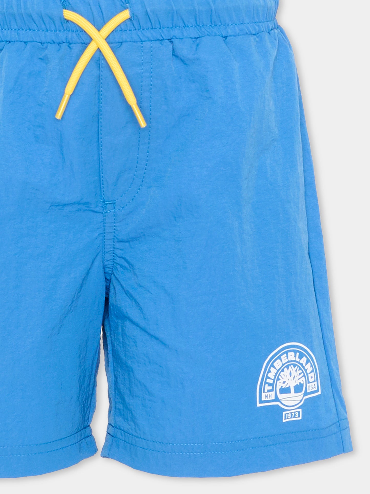Boxer de bain bleu pour garçon avec logo