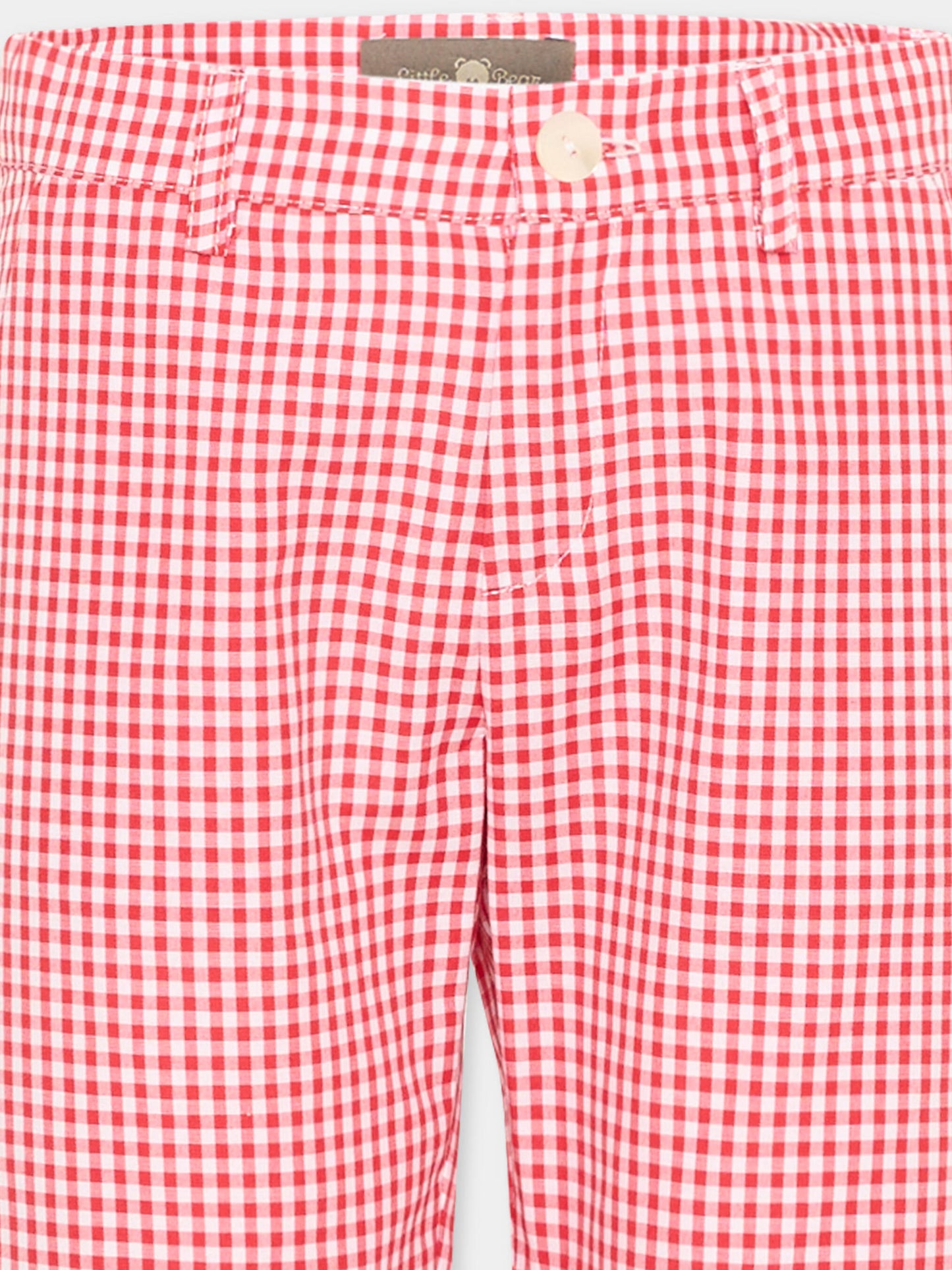 Pantaloni rossi vichy per bambini,Little Bear,3221 BCO/ROSSO