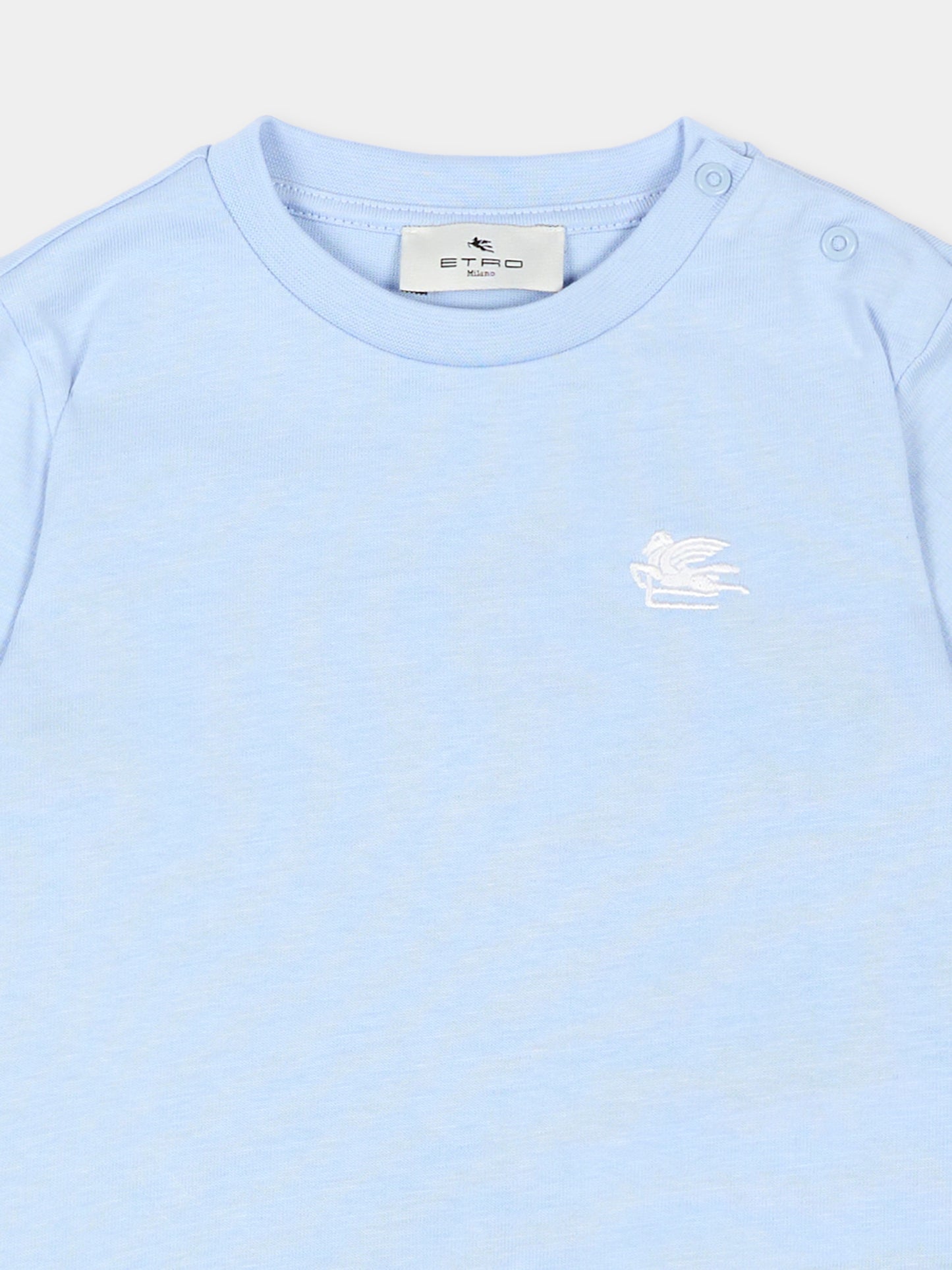 T-Shirt azzurra per neonata con logo,Etro,GY8521 Z3672 602