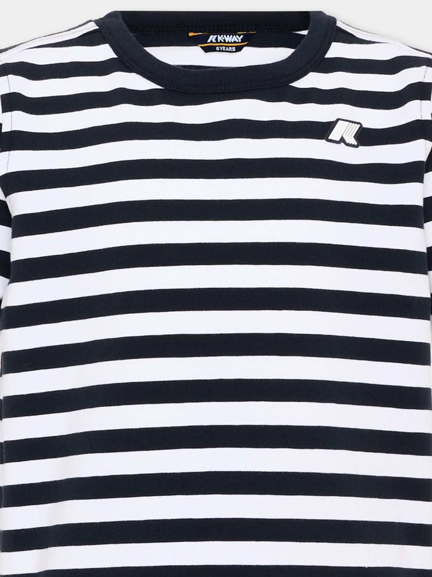 T-shirt blu a righe per bambino,K-way,K4132BW ALC