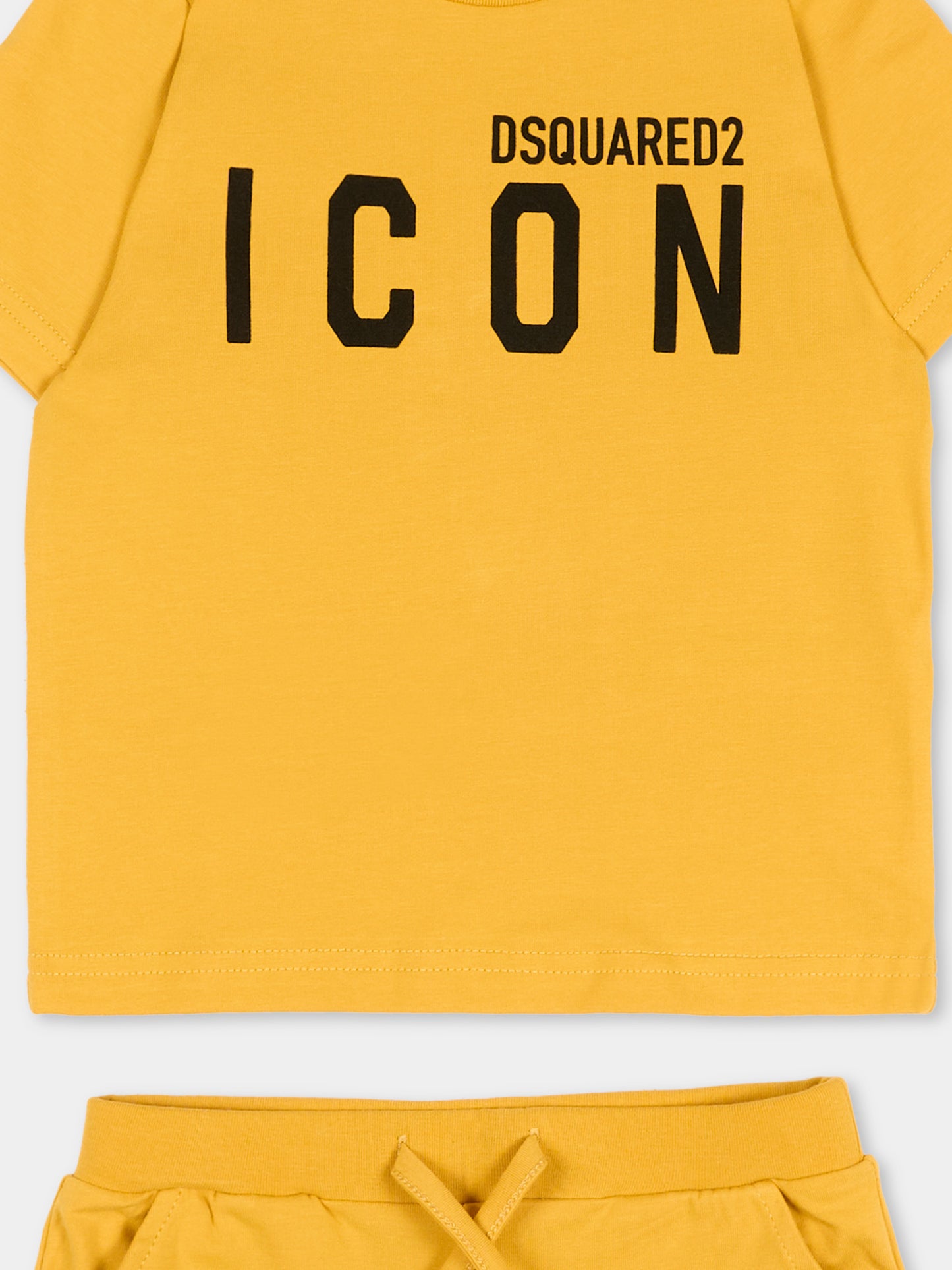 Completo sportivo giallo per neonato con logo,Dsquared2,DQ2953 D008J DQ230