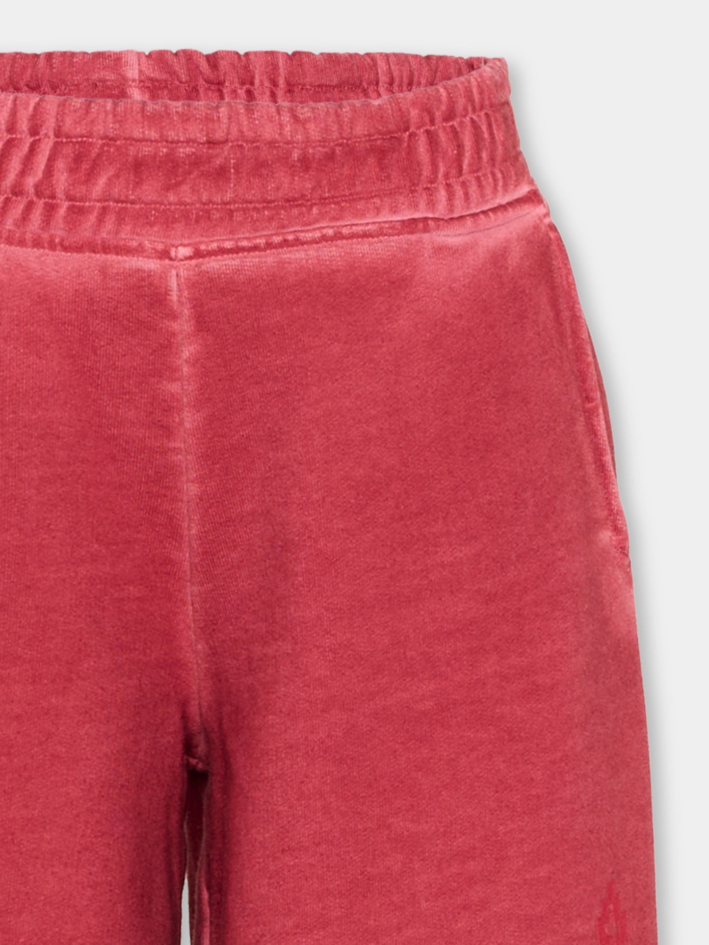 Pantaloni sportivi bordeaux per bambina con logo,County Of Milan Kids,F5CMJGFP031 096