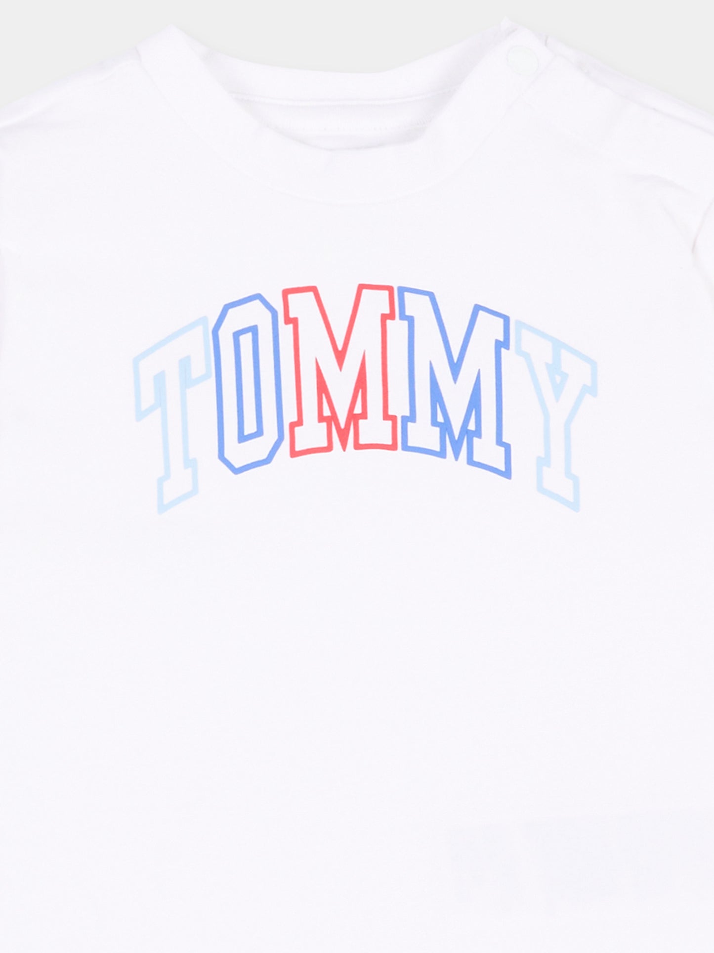 T-Shirt bianca per neonato con logo,Tommy Hilfiger Junior,KN0KN02354 YBR