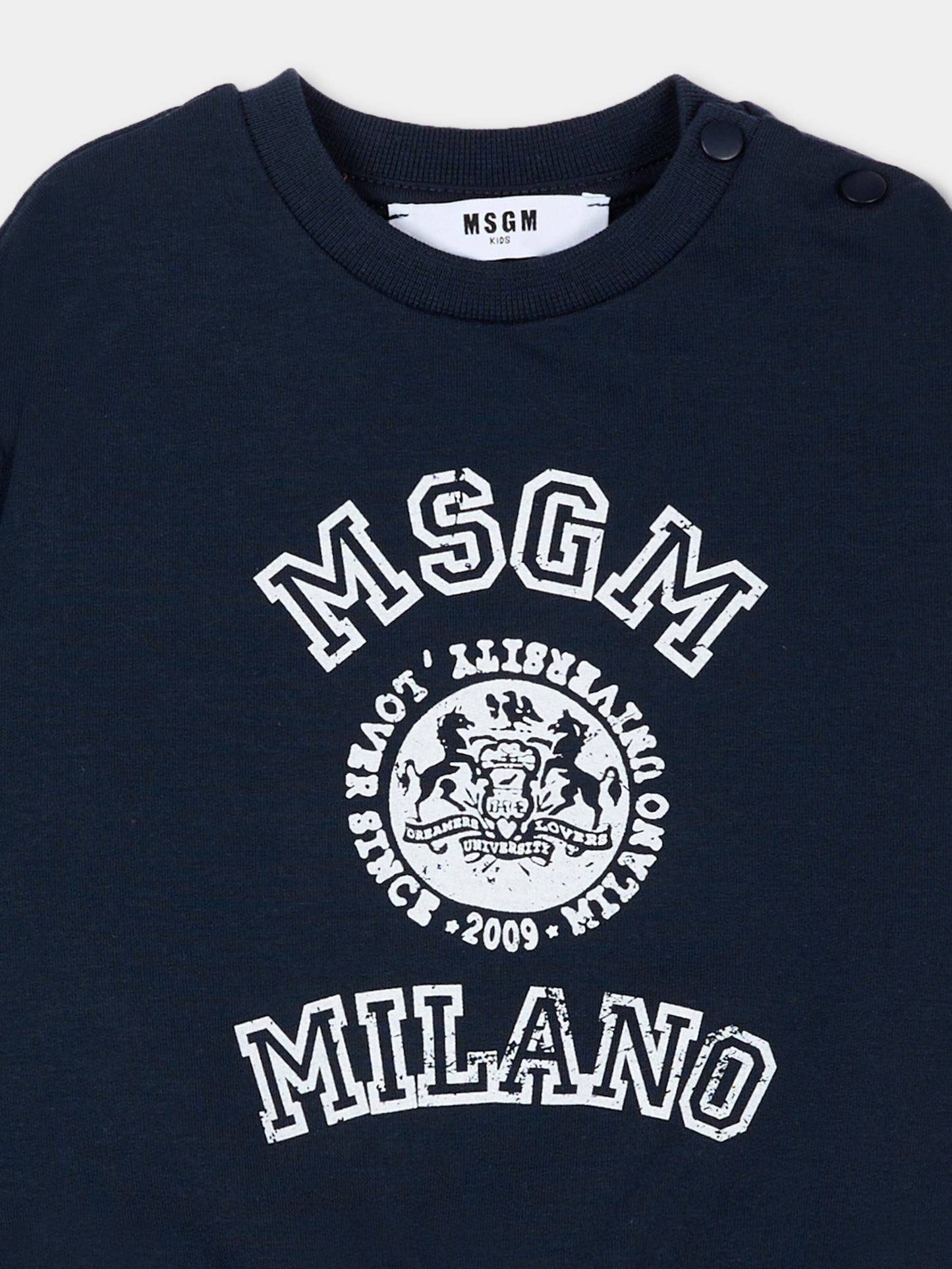 Felpa blu per neonati con logo,Msgm Kids,S6MSUNSW267 MS072