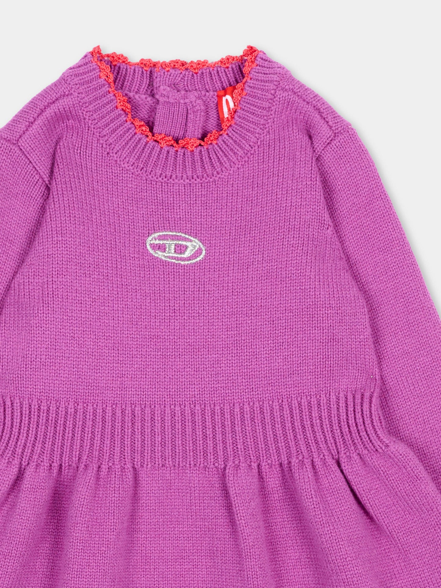 Vestito viola per neonata con logo,Diesel,K00664 KYAYX K624
