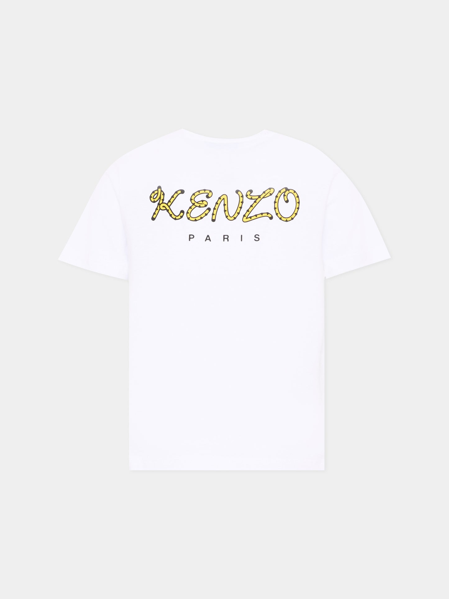 T-Shirt bianca per bambini con logo,Kenzo Kids,K61700 10P