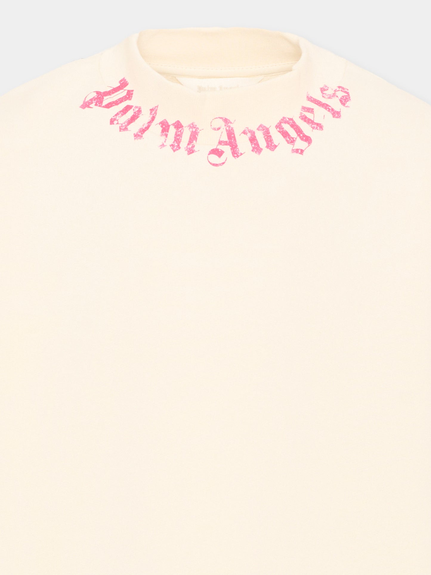 Felpa avorio per bambina con logo,Palm Angels,VPGBA013S26FLE004 002
