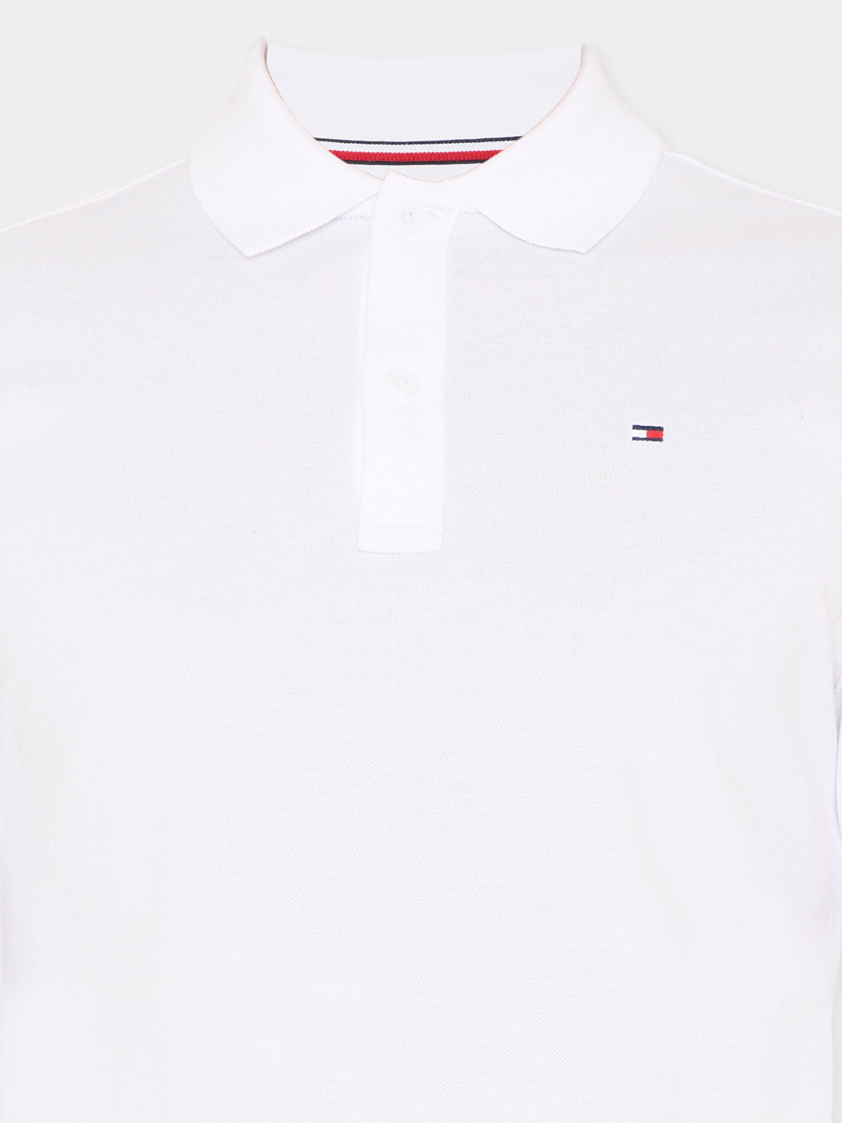 Polo a manica lunga bianca con logo,Tommy Hilfiger Junior,KB0KB09664 YBR