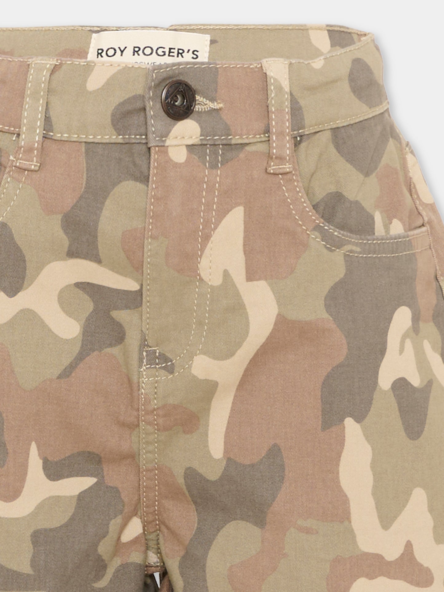 Pantaloni multicolor per bambina camouflage,Roy Roger's Kids,RG182 0 6BVM
