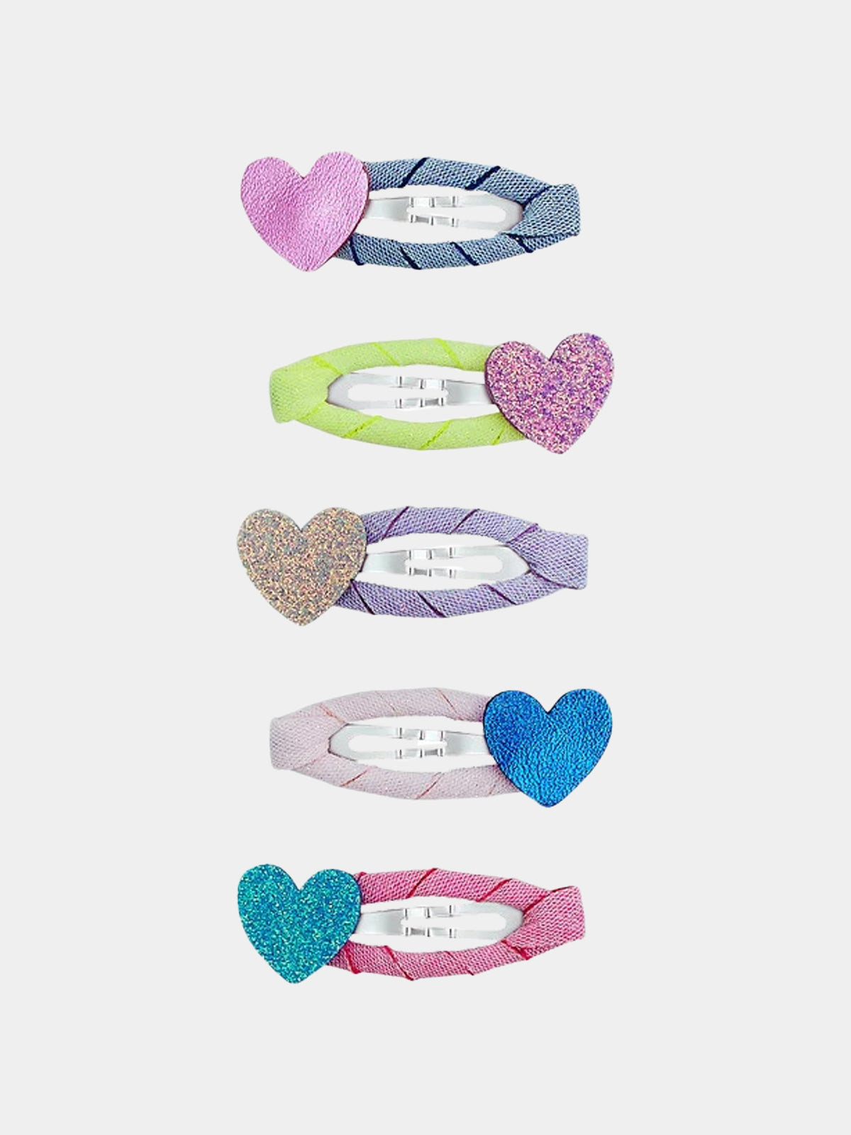 Set de barrettes multicolores pour fille avec des cœurs