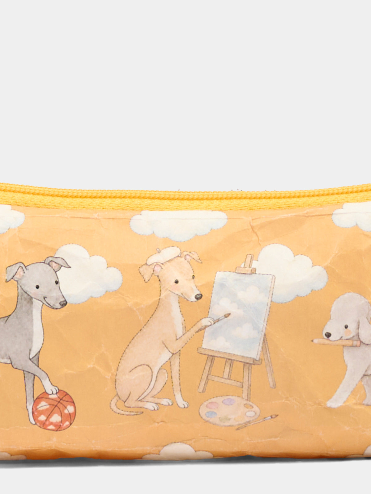 Astuccio jaune pour enfants avec des chiens