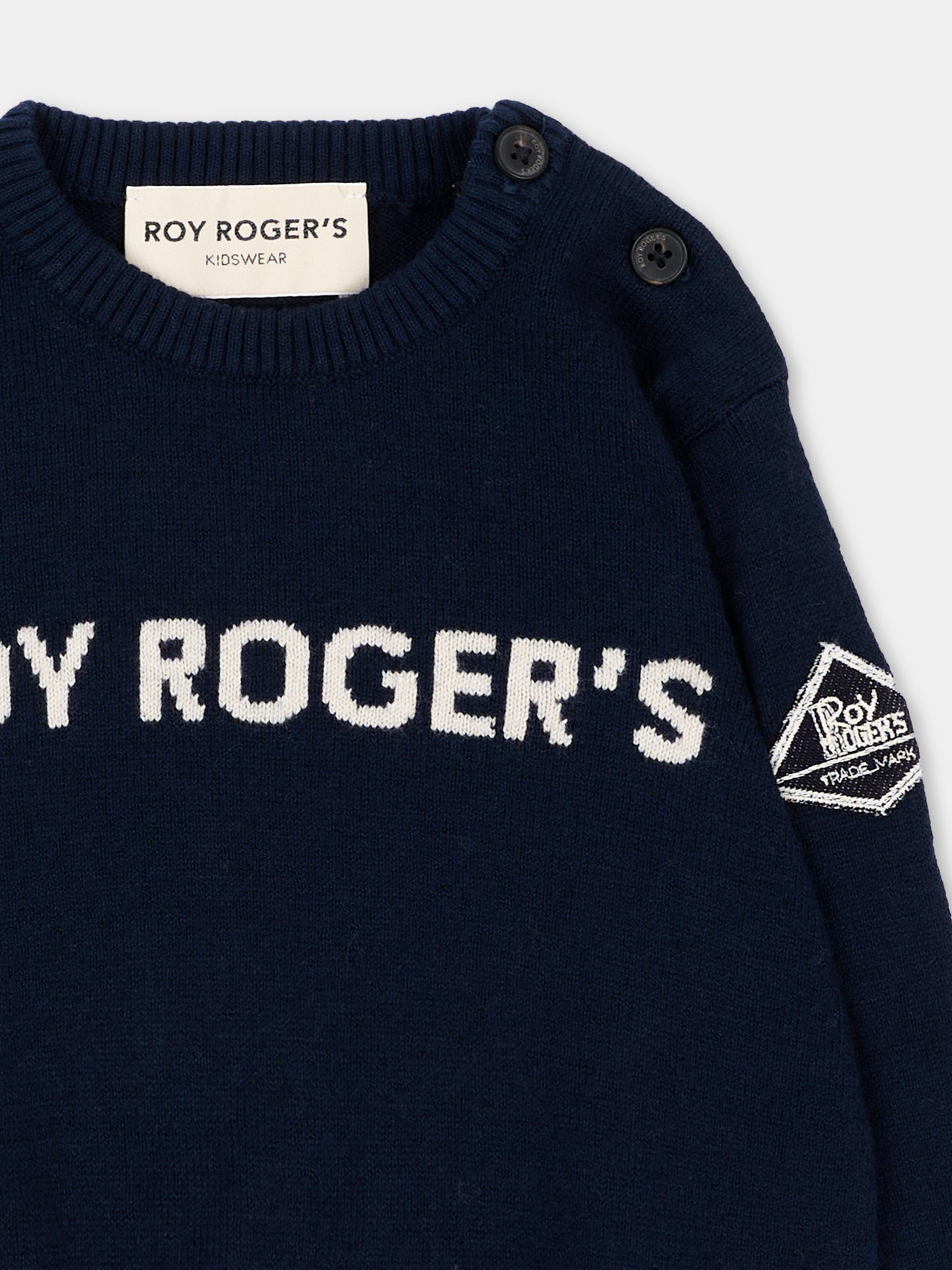 Maglione blu per neonato con logo,Roy Roger's Kids,R F190 00 3885