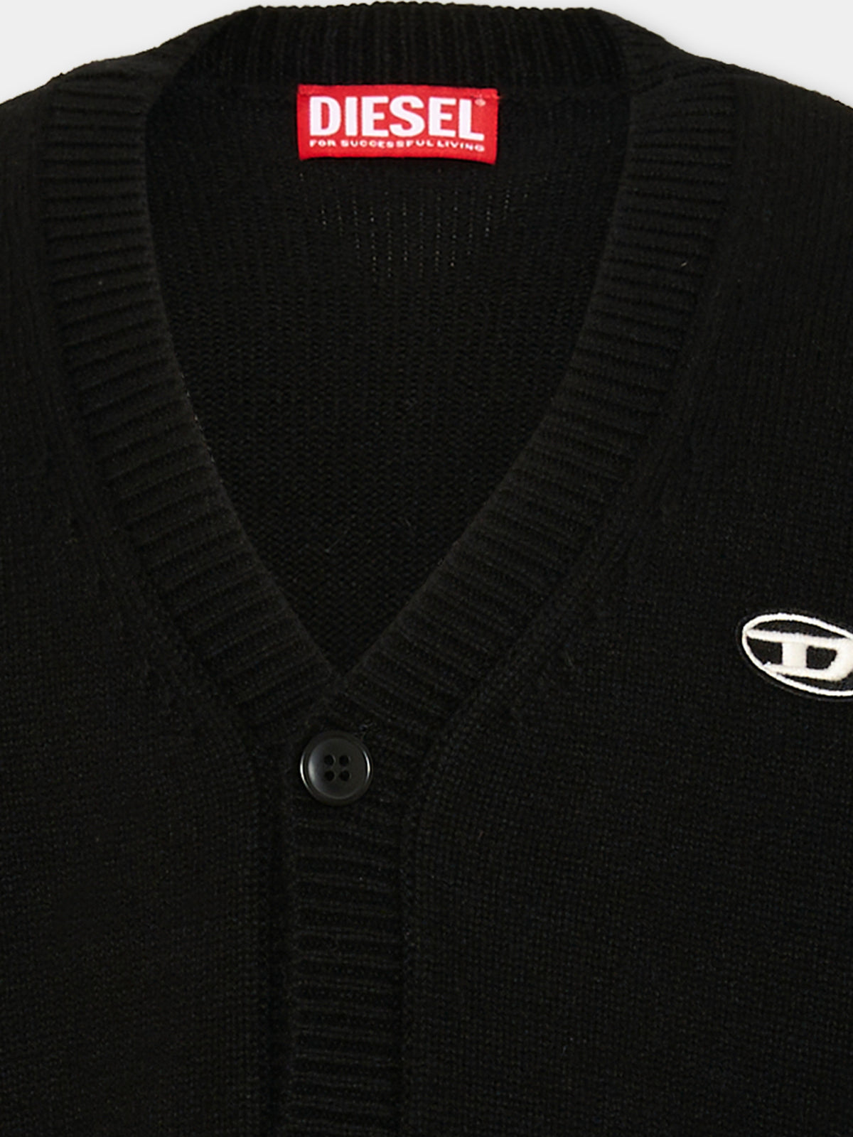 Cardigan nero per bambino con logo,Diesel,J02432 KYAYX K900