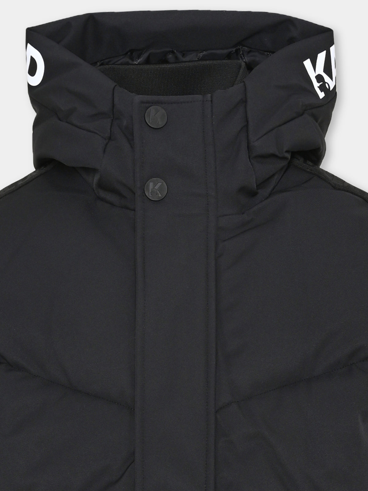 Piumino nero per bambino con logo,Karl Lagerfeld Kids,Z30631 09B