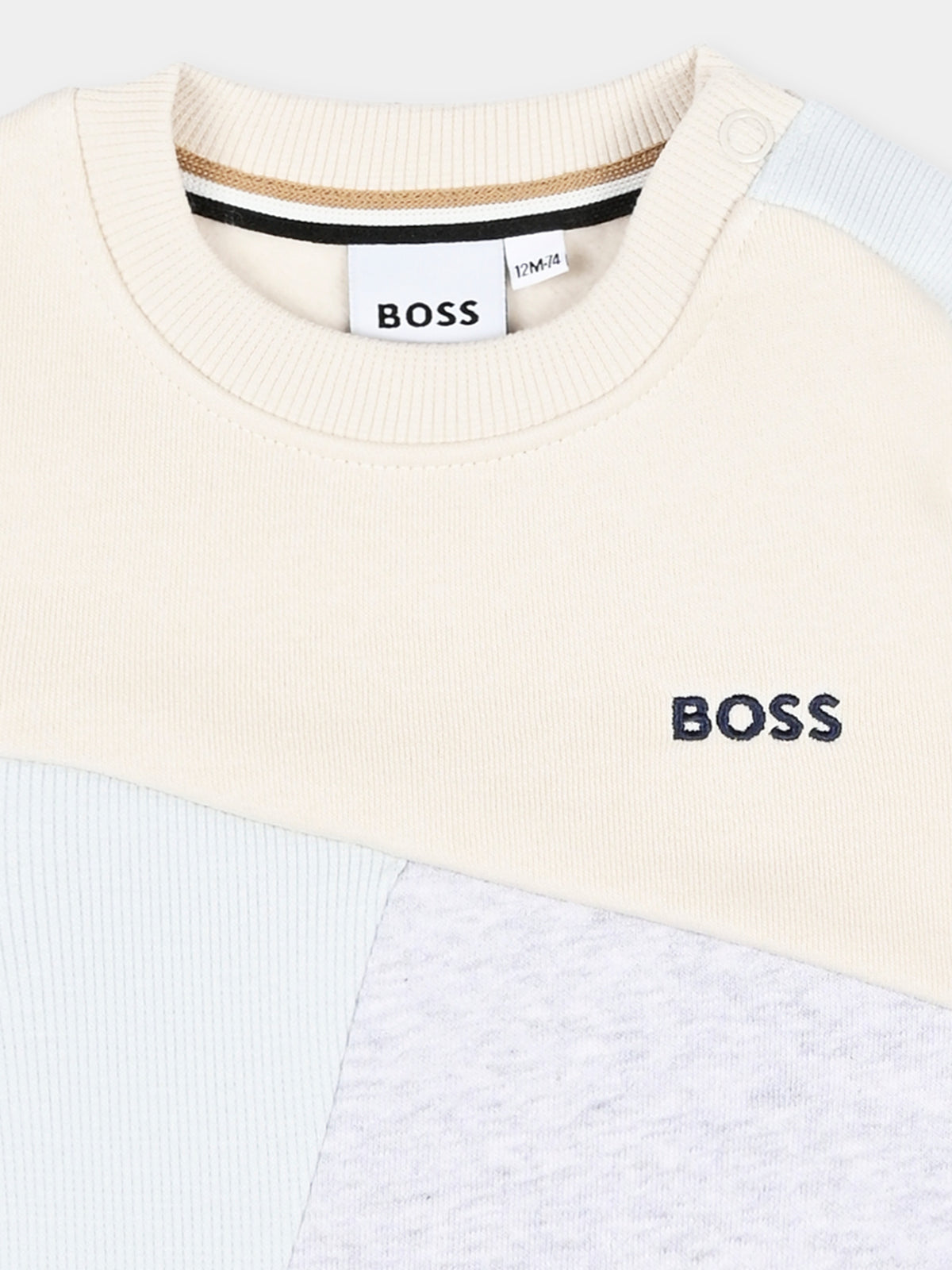 Felpa girocollo per neonato beige,Boss,J52459 21C