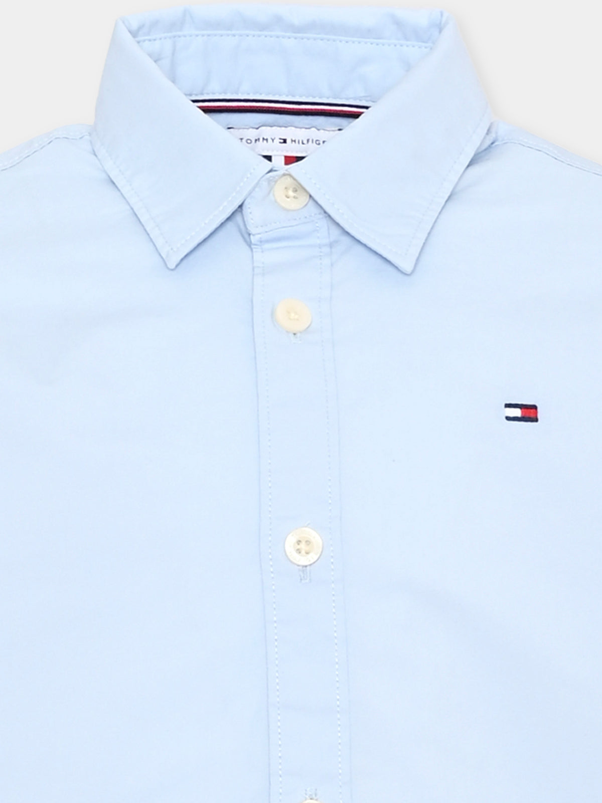 Camicia a manica lunga azzurra per bambino,Tommy Hilfiger Junior,KB0KB10601 C1O