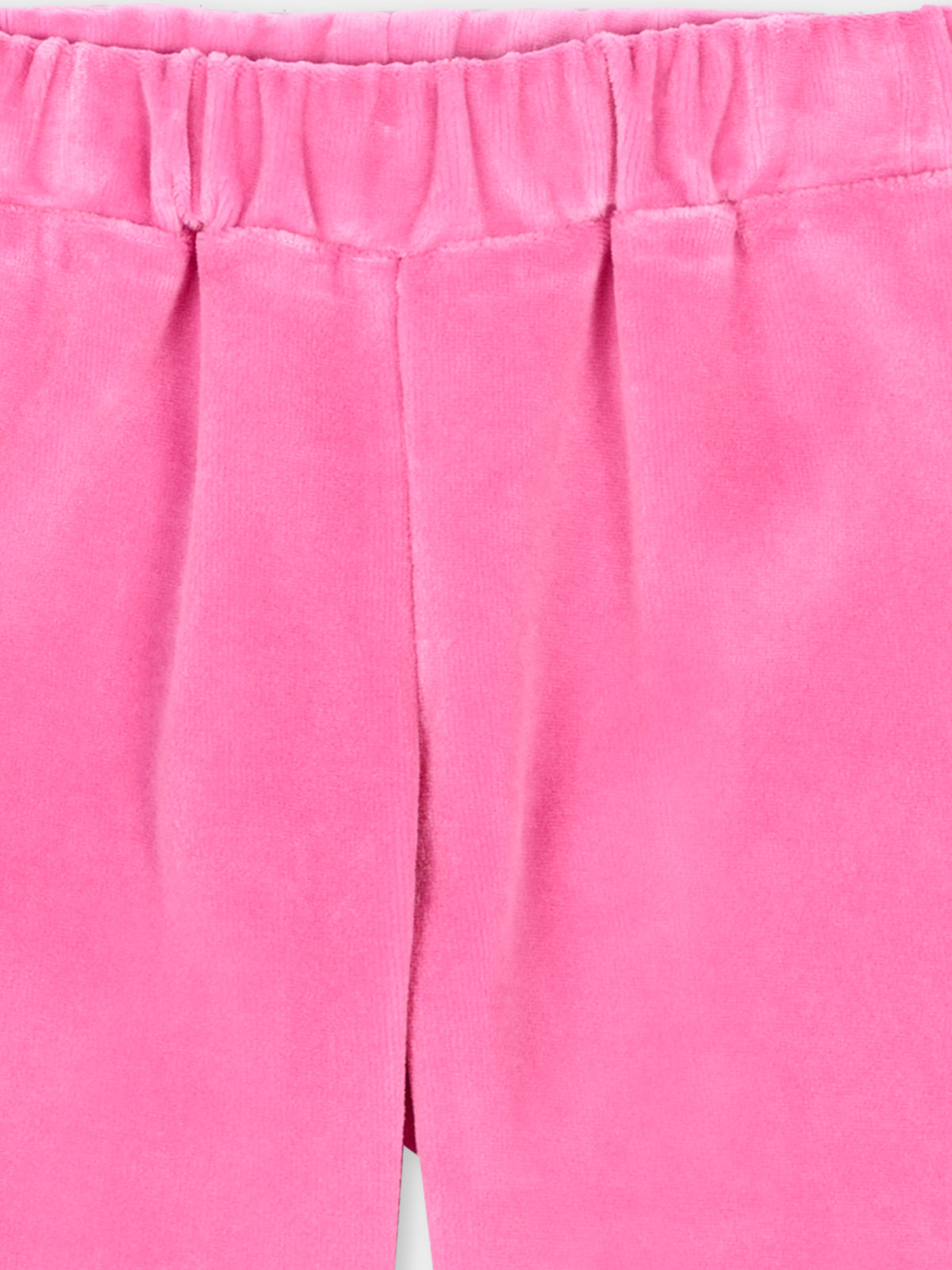 Pantalone sportivo fucsia per neonata con logo in ciniglia,Emilio Pucci Junior,PZ6040 Z4007 543