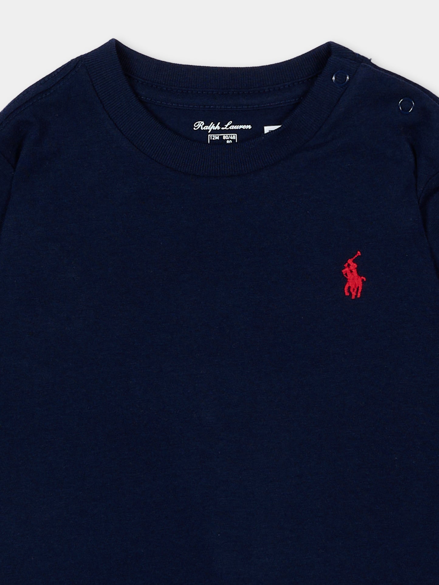 T-shirt bleu pour bébé enfants avec cheval iconique
