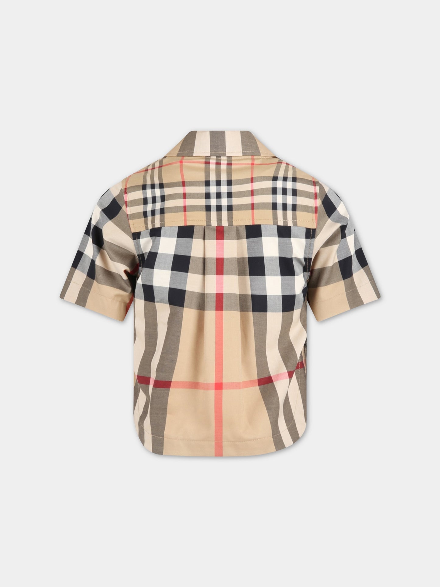 Camicia beige per bambino con check vintage,Burberry Kids,8061954