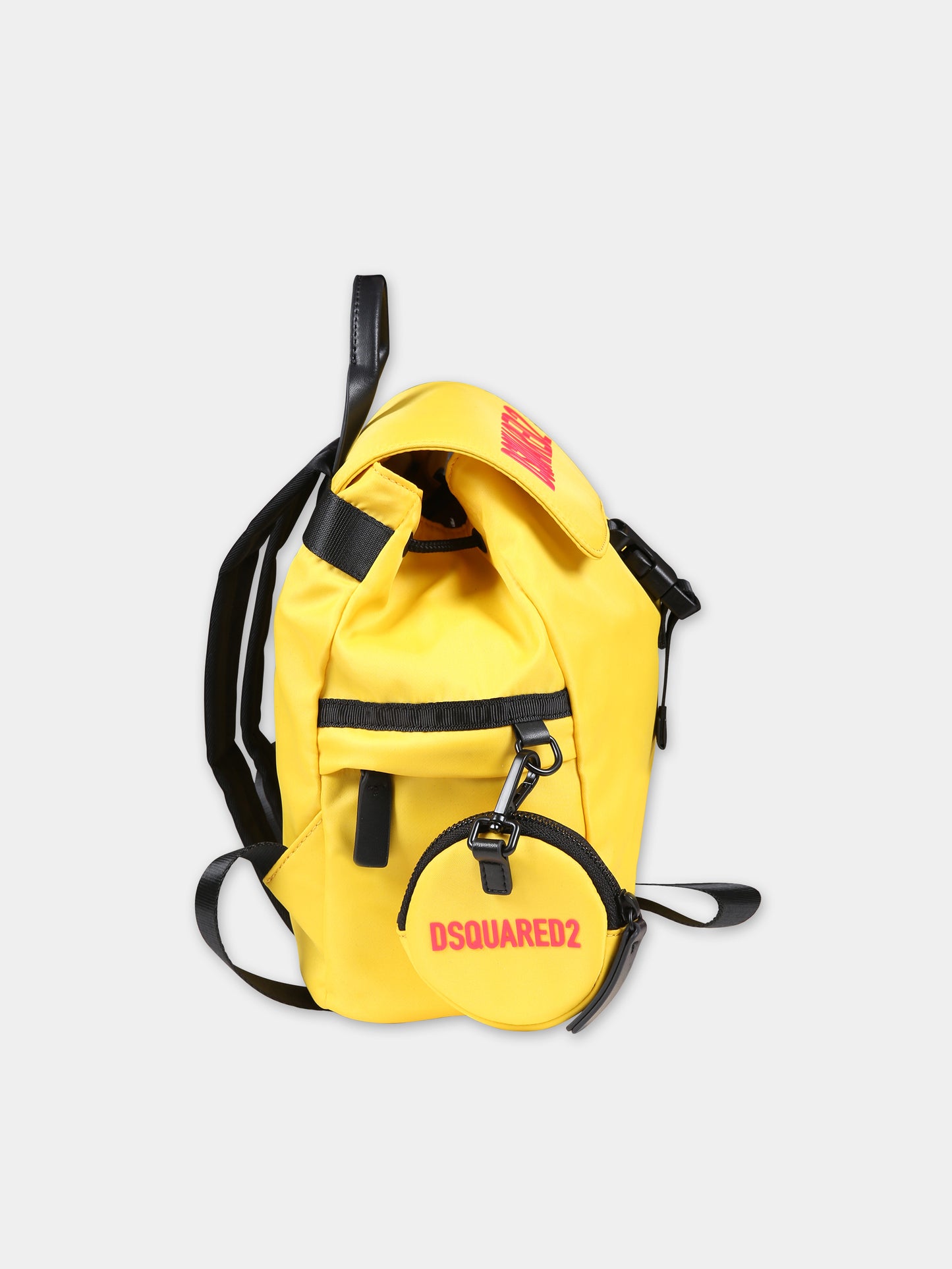 Zaino giallo per bambini con logo,Dsquared2,DQ1638 D0A3M DQ218