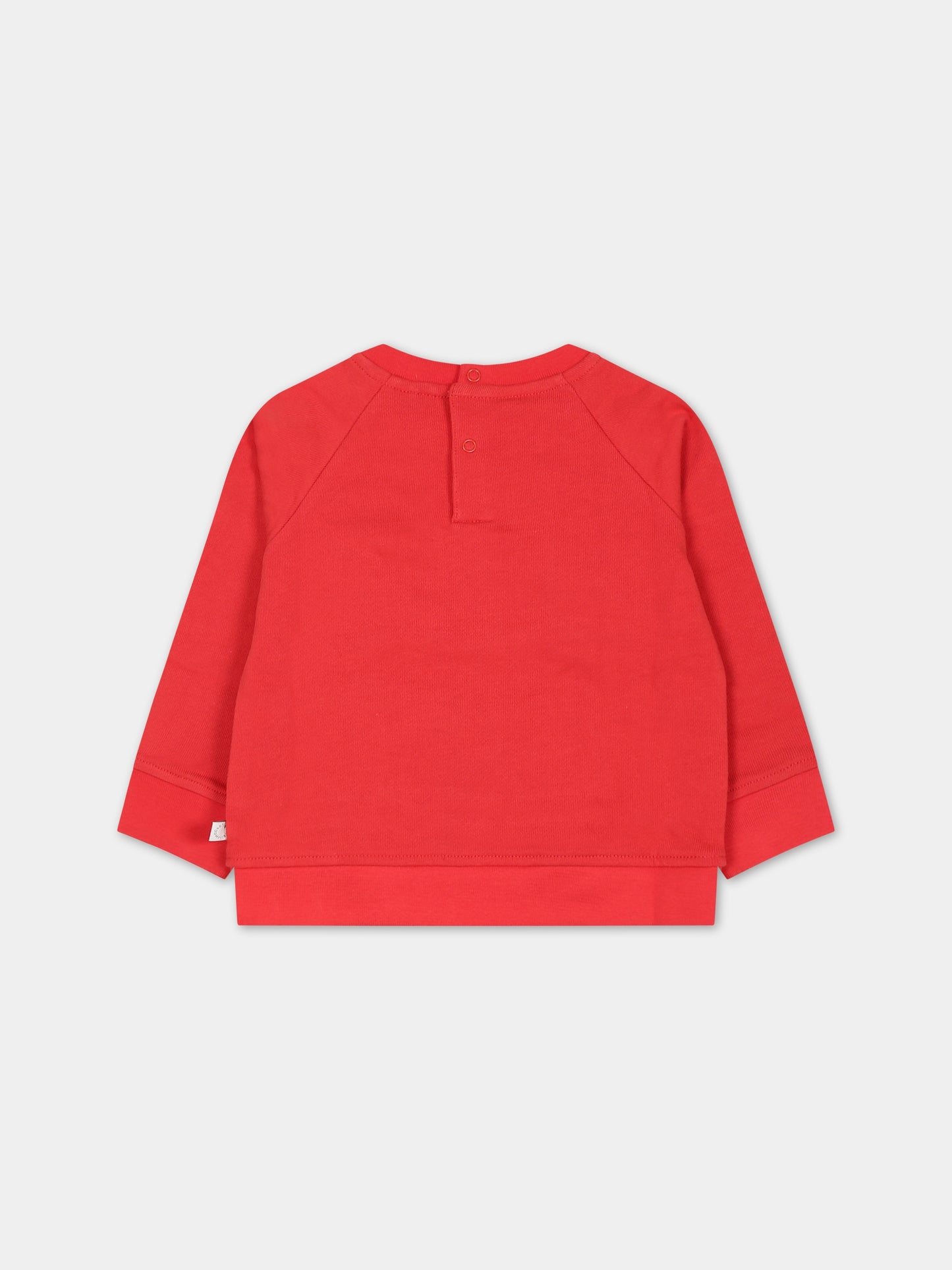 Felpa rossa per neonati con casa di marzapane,Stella Mccartney Kids,TT4500 Z0447 412