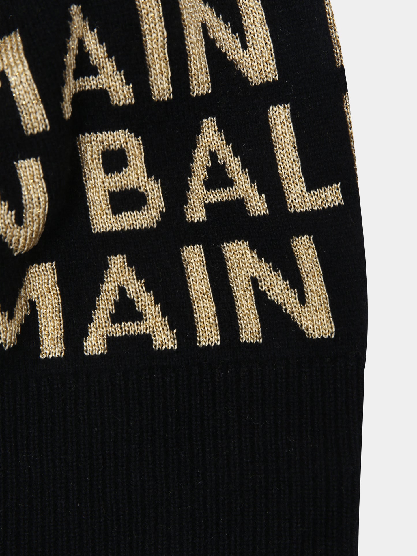 Berretto nero per bambina con logo,Balmain Kids,BT0A37 Z1849 930OR