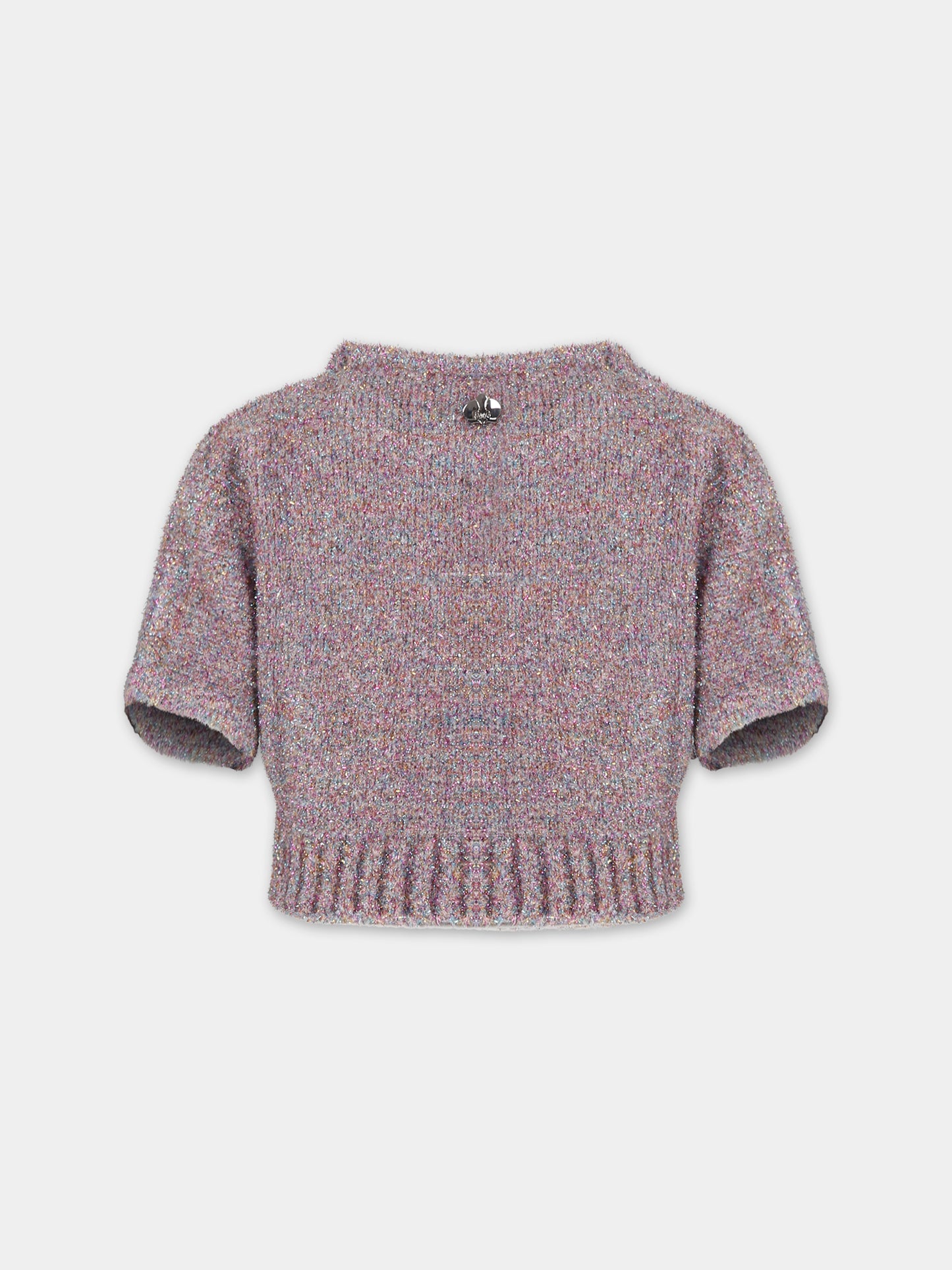 Maglione rosa per bambina con patch,Genny,YFMA004 C FL223 D999