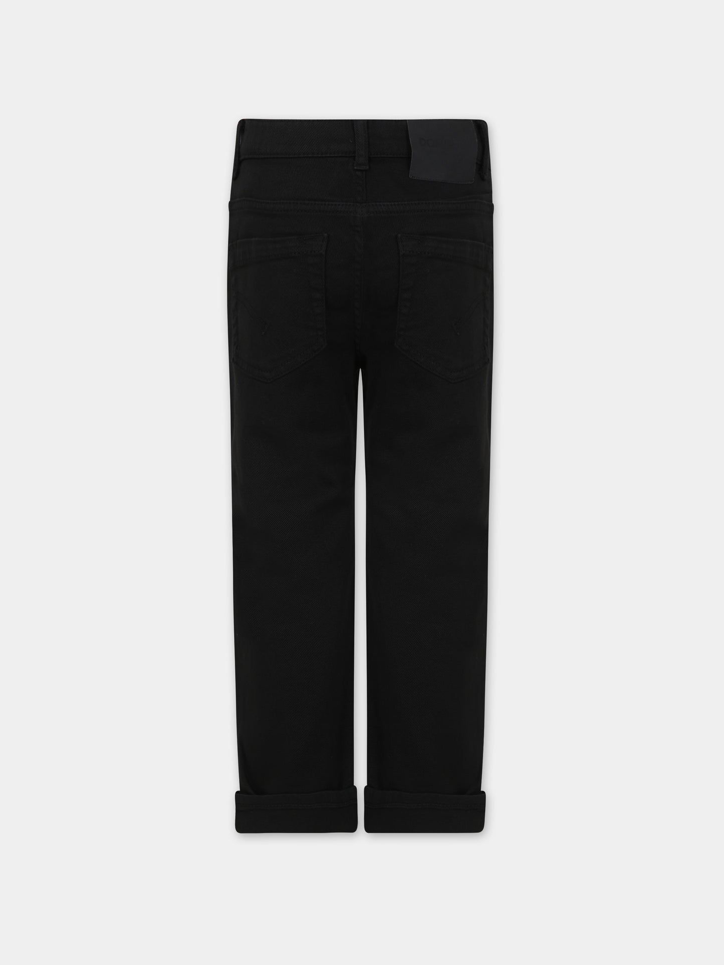 Jeans neri per bambina con logo,Dondup Kids,DFPA015 C DS039 N000