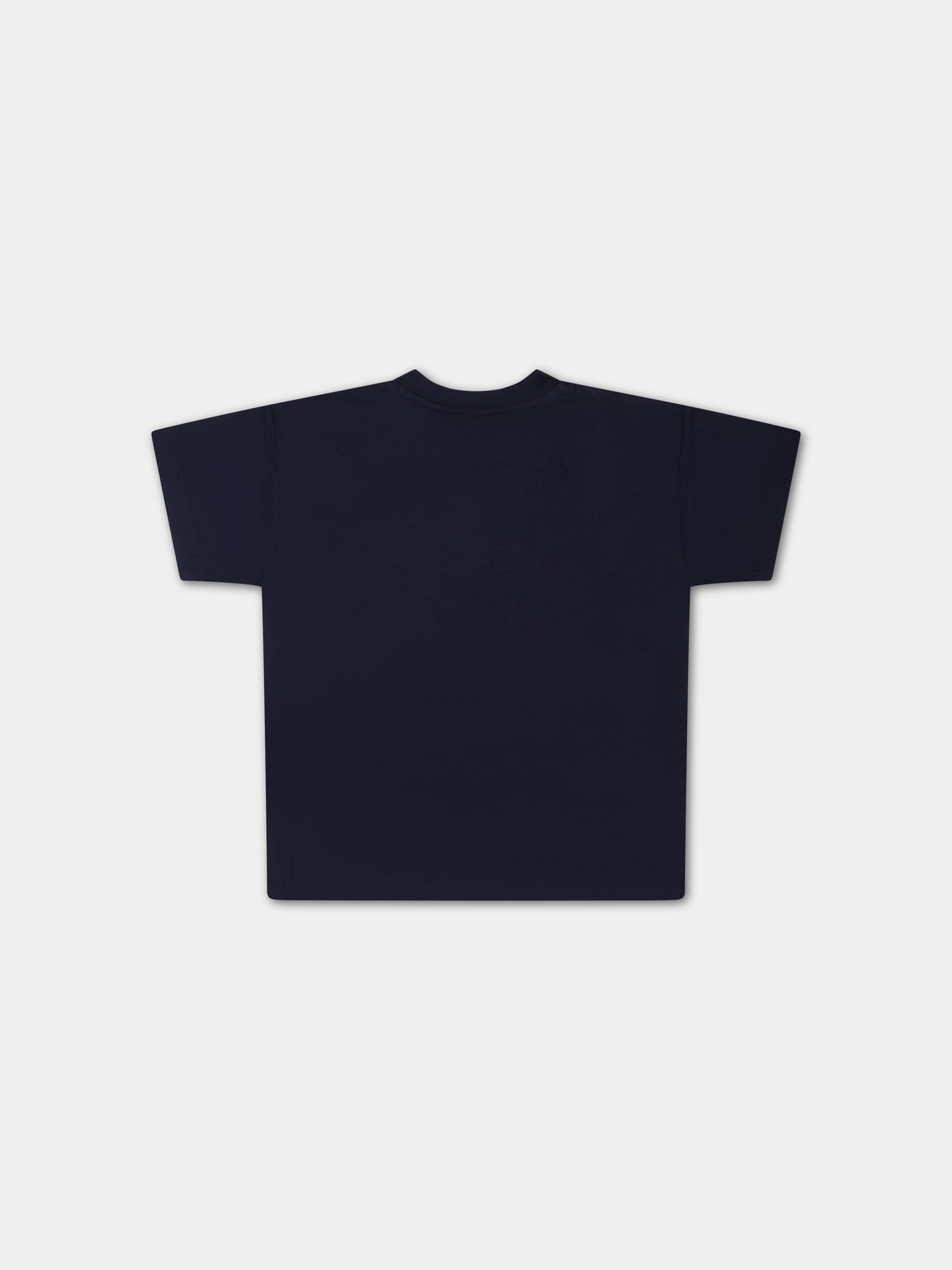 T-shirt blu per neonati con incrocio GG,Gucci Kids,576871 XJFMX 4585