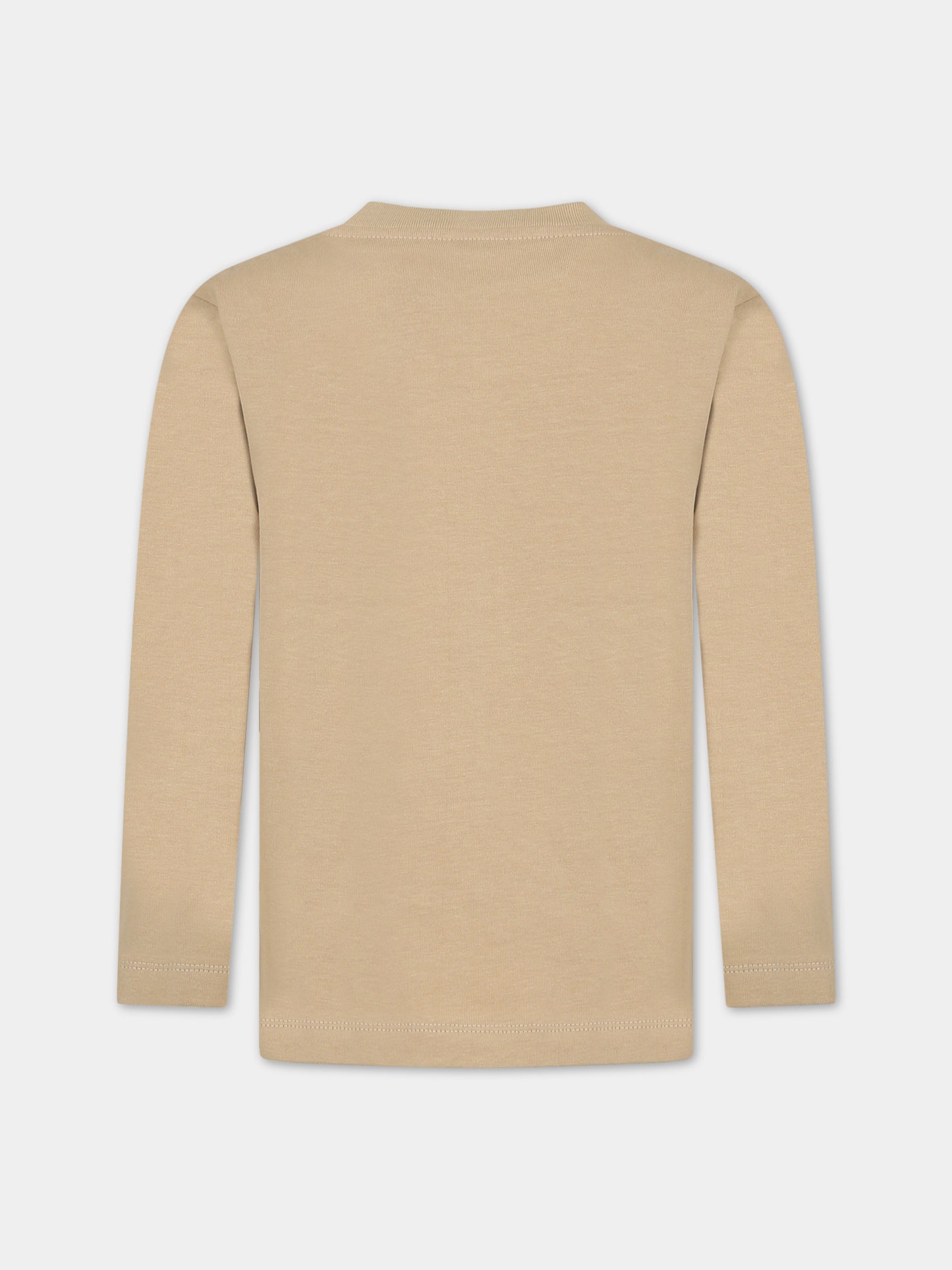 T-shirt beige per bambino con stampa orsi,Molo,1W23A407 3360