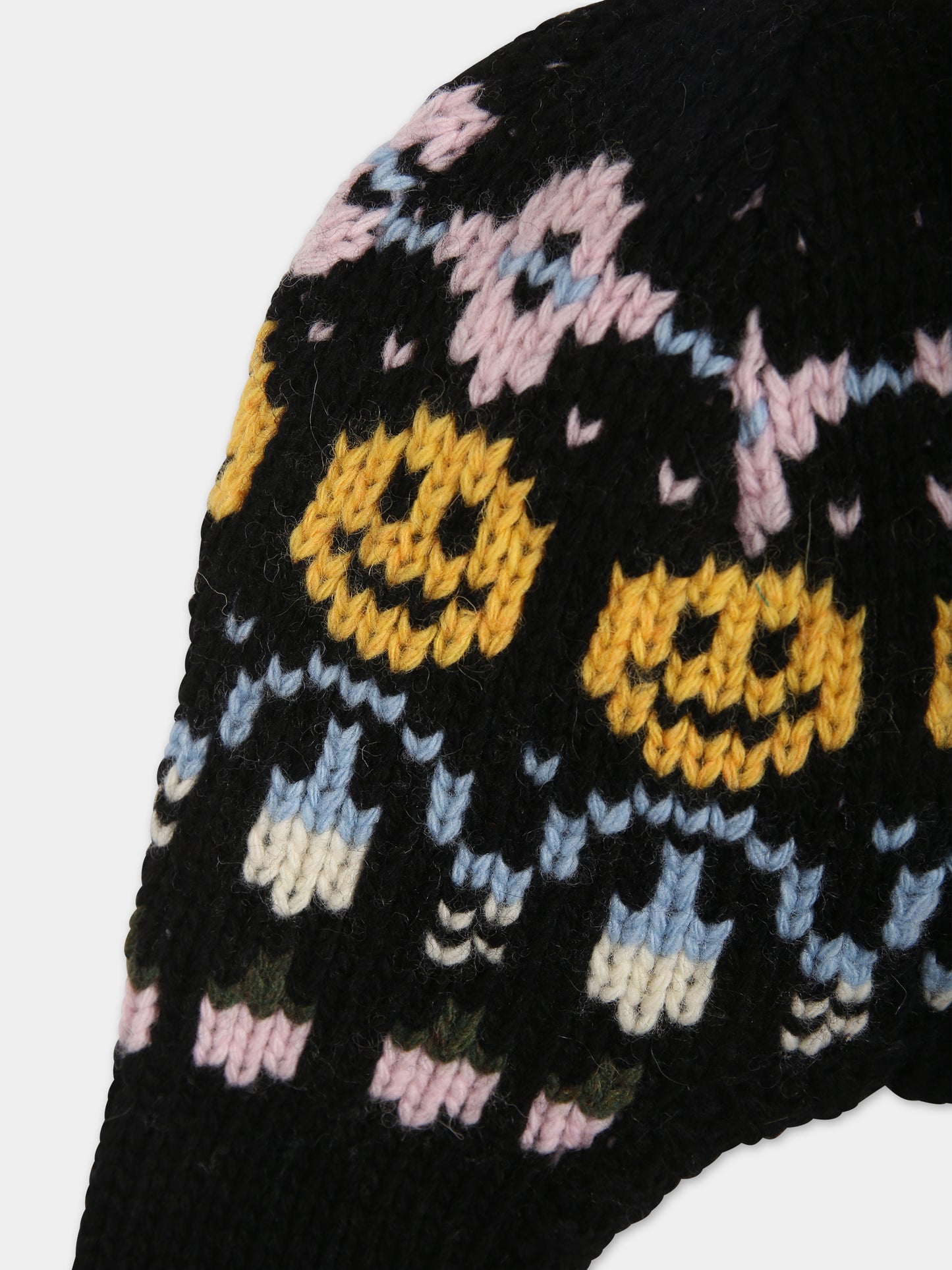 Berretto nero per bambini con motivo jacquard,Molo,7W23S309 7723