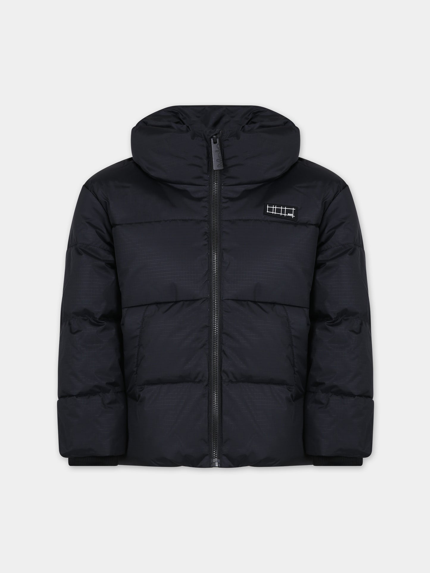 Piumino nero per bambini con logo,Molo,5W23M309 0099