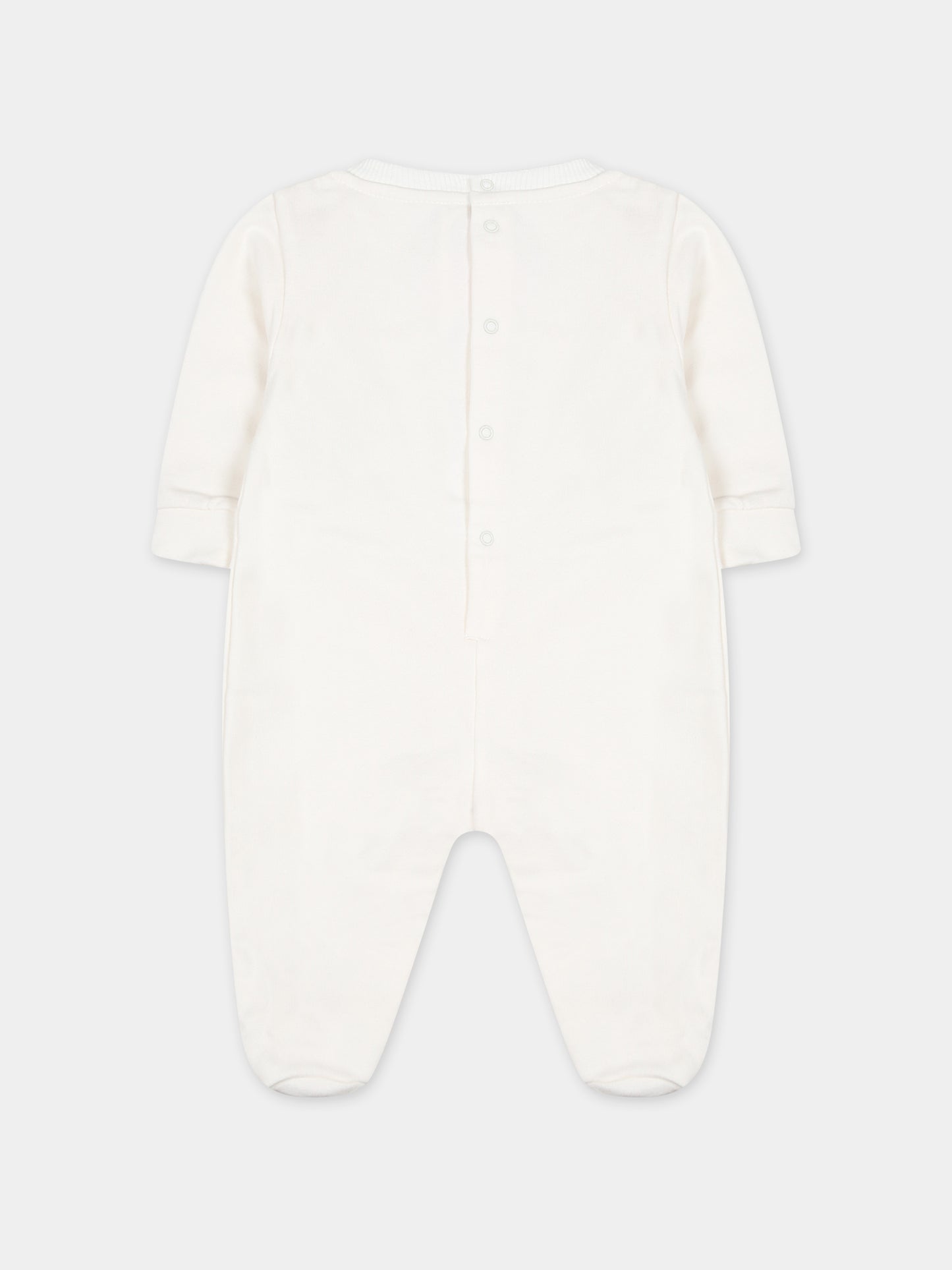 Tutina bianca per neonati con logo,Gcds Kids,GUY015 LDA26 10063