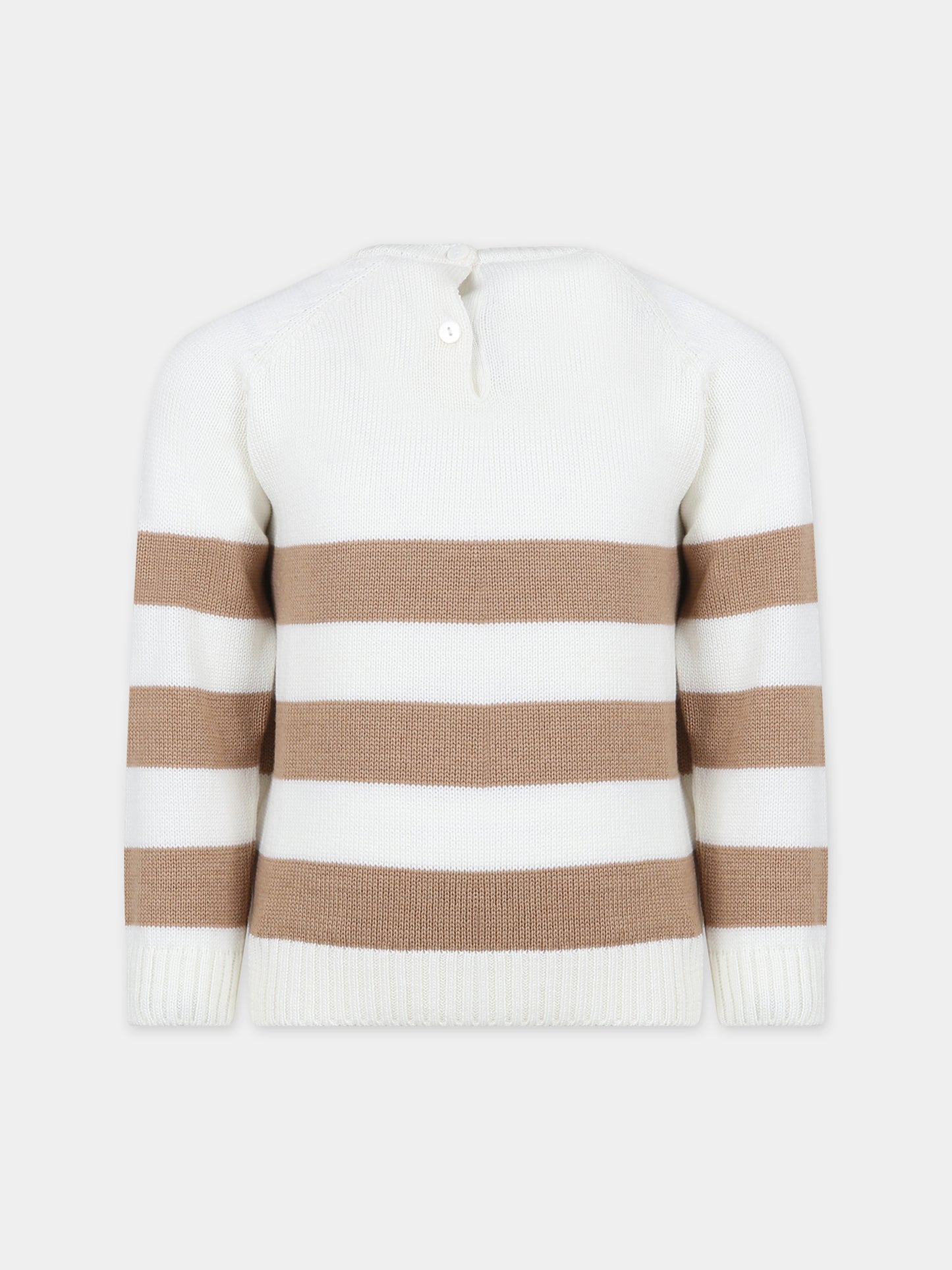 Maglione bianco per bambini,Little Bear,7160 LATTE/NOCCIOLA