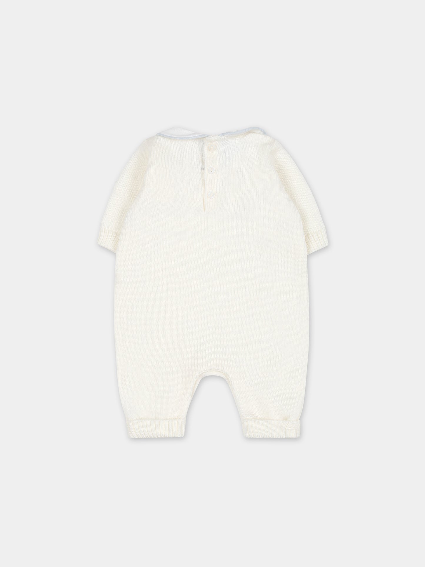 Tutina bianca per neonato,Little Bear,7125 LATTE/CIELO