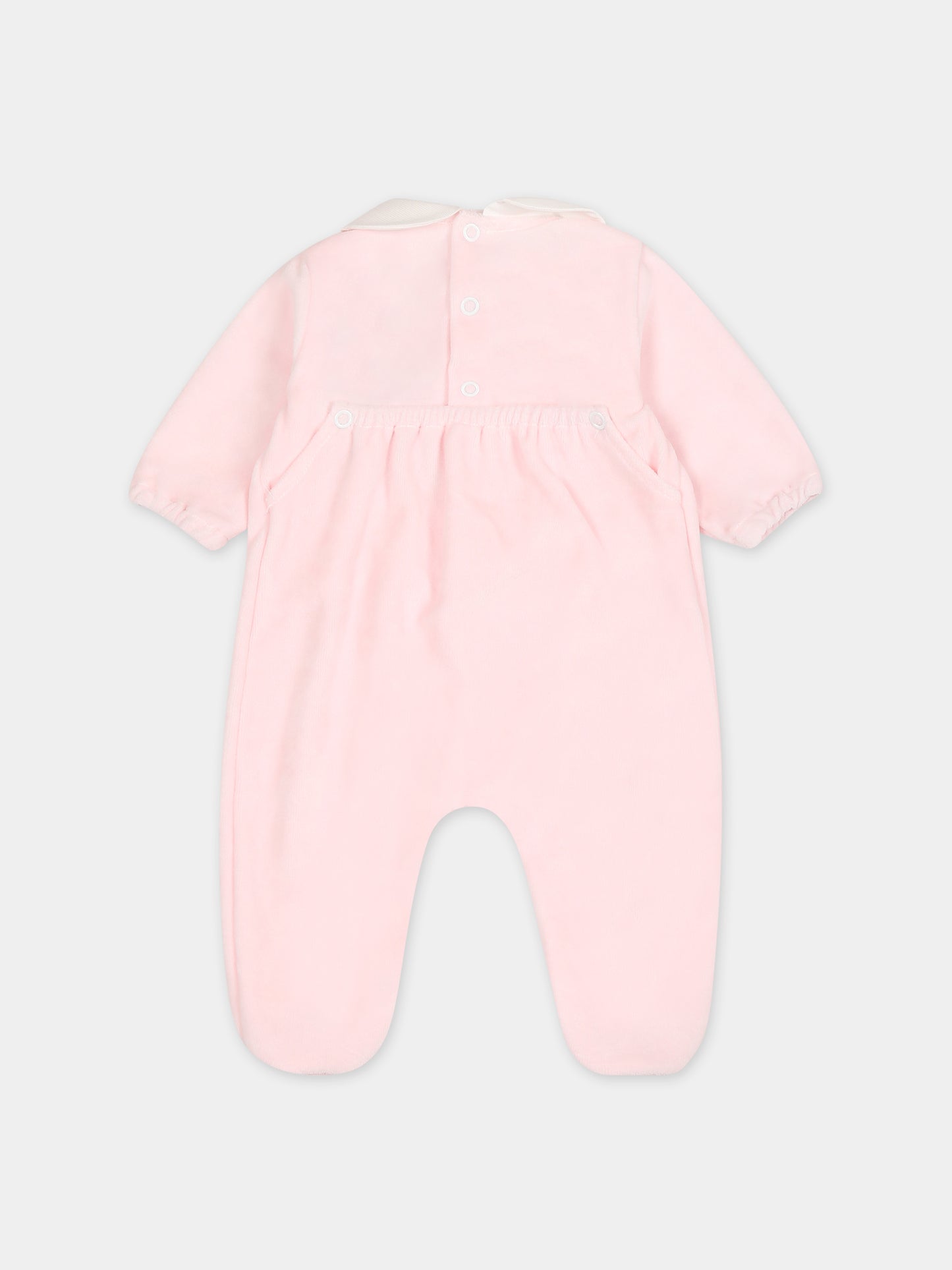 Tutina rosa per neonata con ricamo,Little Bear,7043 ROSA