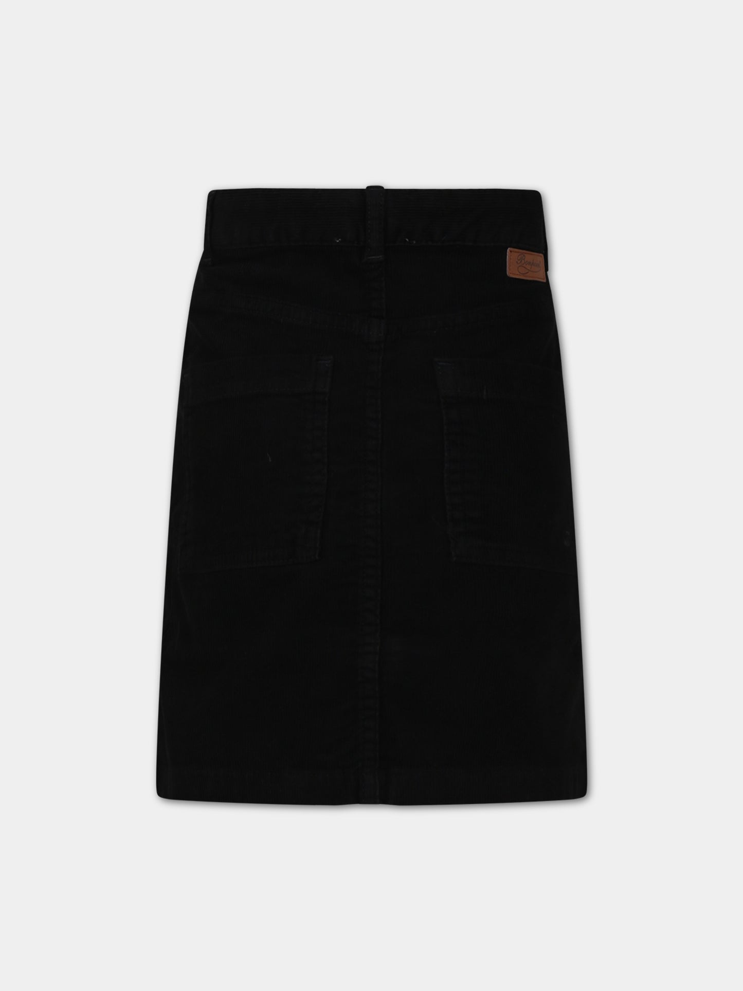 Gonna casual nera per bambina,Bonpoint,W03GSKW00007 099