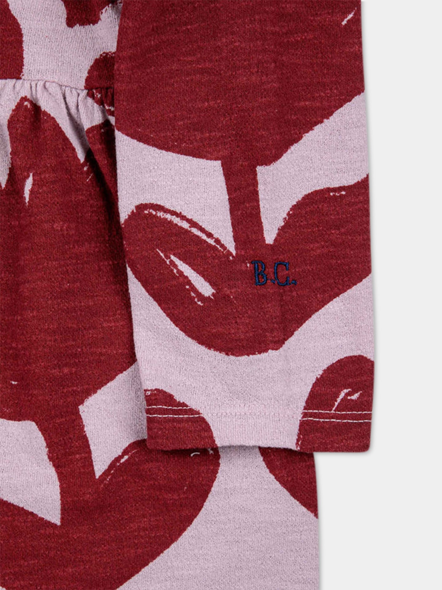 Vestito rosa per bambina con fiori all-over,Bobo Choses,223AC103